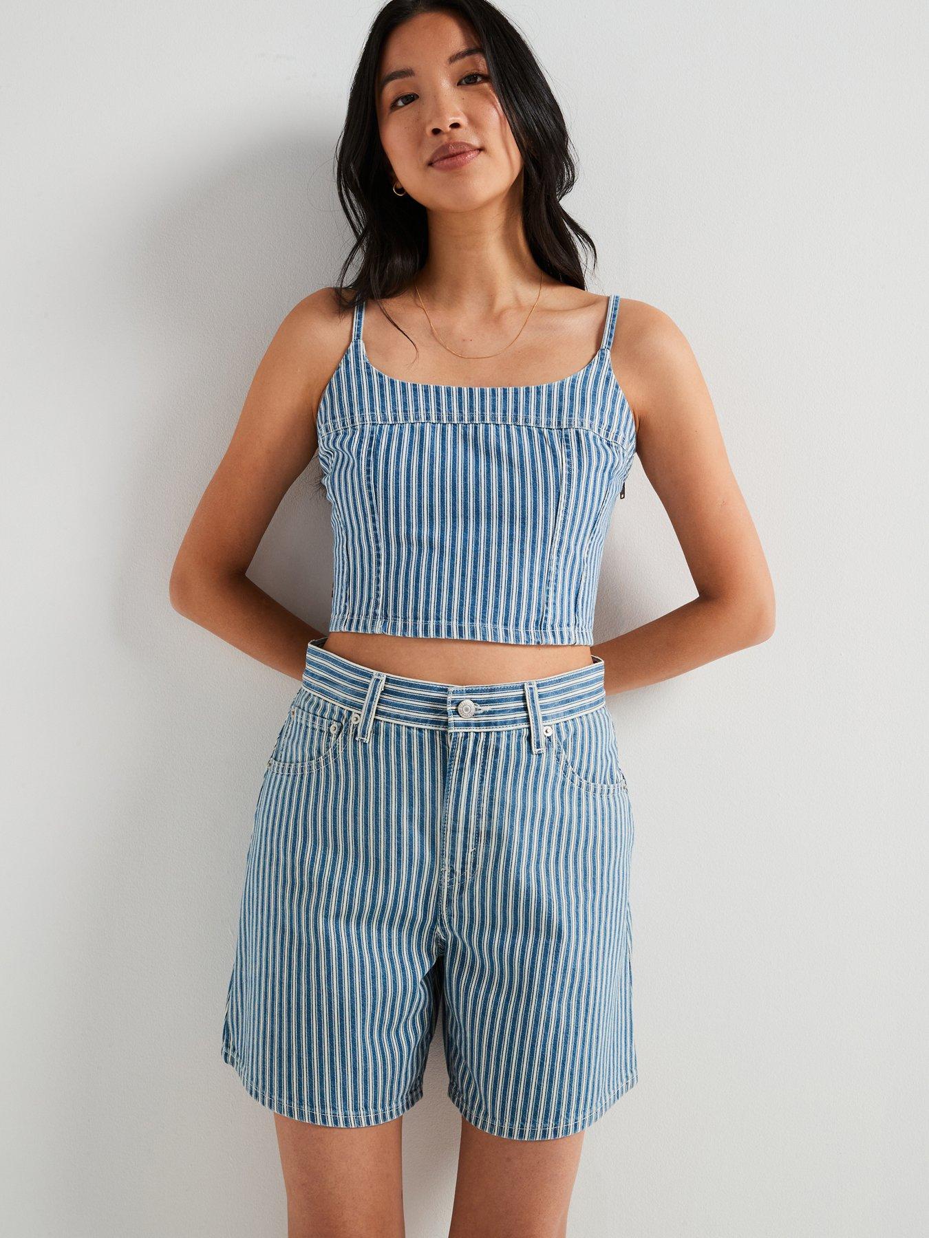Image 1 of 6 of Levi's Jadine Denim Cami - Mischa Stripe Denim