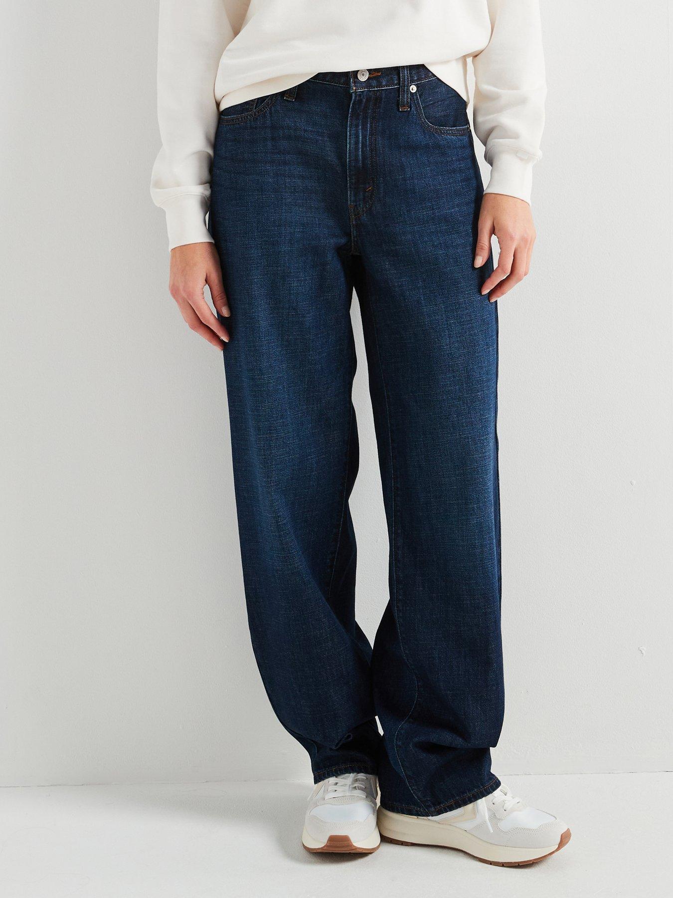 undefined Baggy Dad Linen+ Denim Jeans - Blue