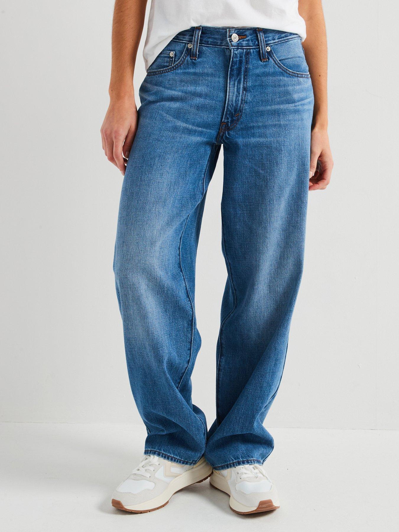 undefined Baggy Dad Linen+ Denim Jeans - Blue