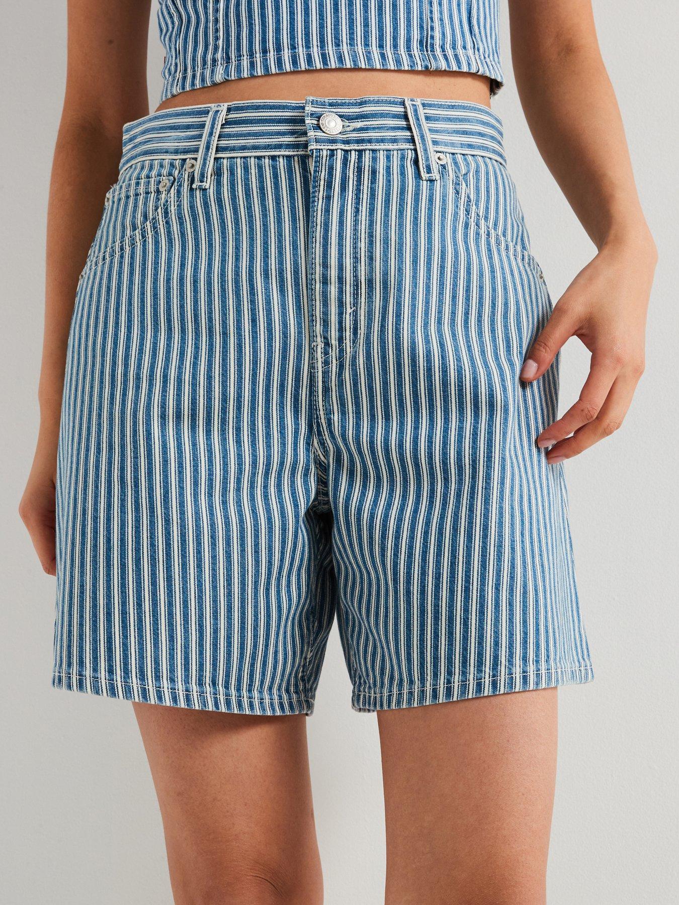 undefined High-rise Baggy Shorts - Mischa Stripe Short