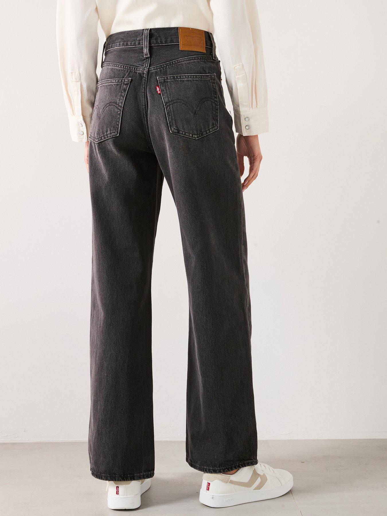 Image 2 of 5 of Levi's Ribcage Wide Leg Jeans - Swipe Up Black