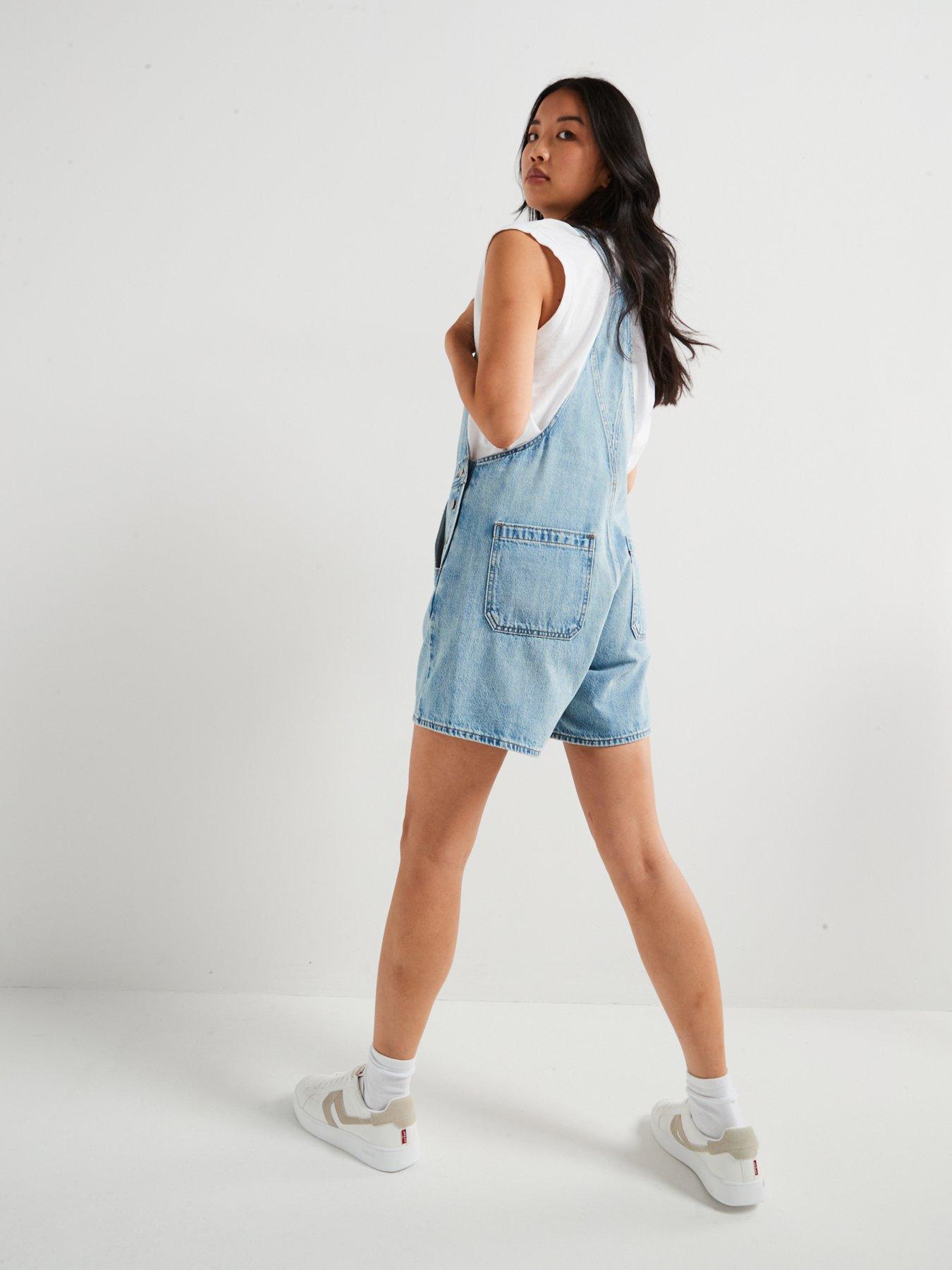 Image 2 of 6 of Levi's Utility Shortalls - Summer Job - Blue