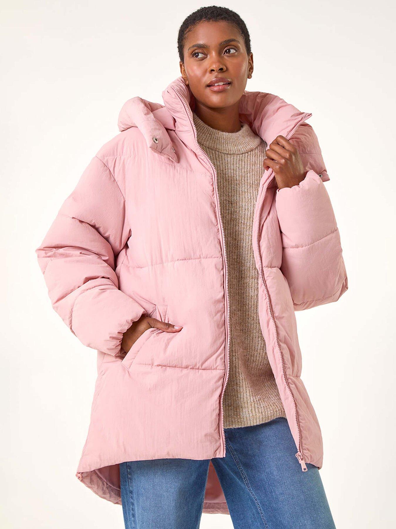 Pink padded coat womens online