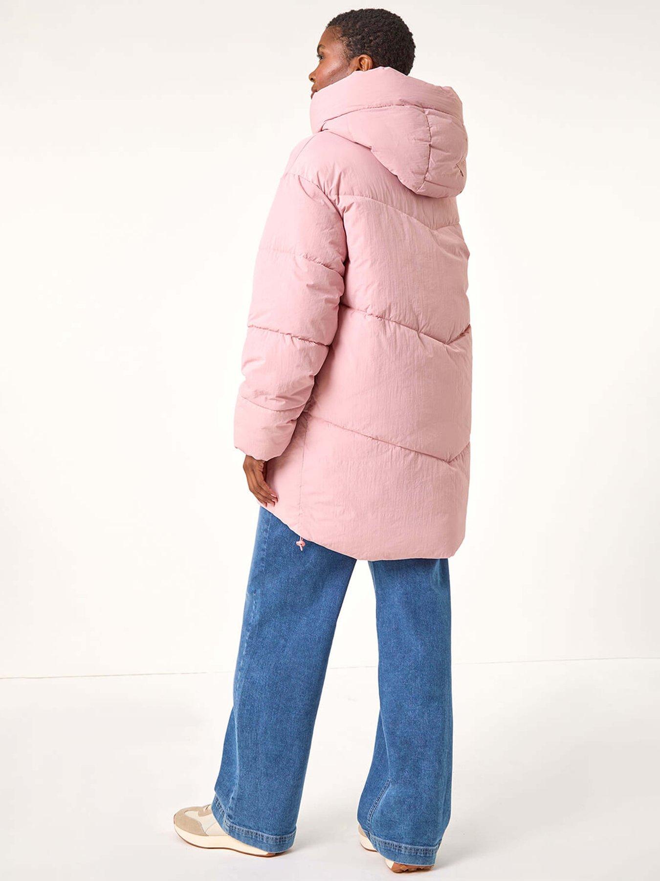 Image 2 of 6 of Roman Oversized Padded Hooded Coat - Pink
