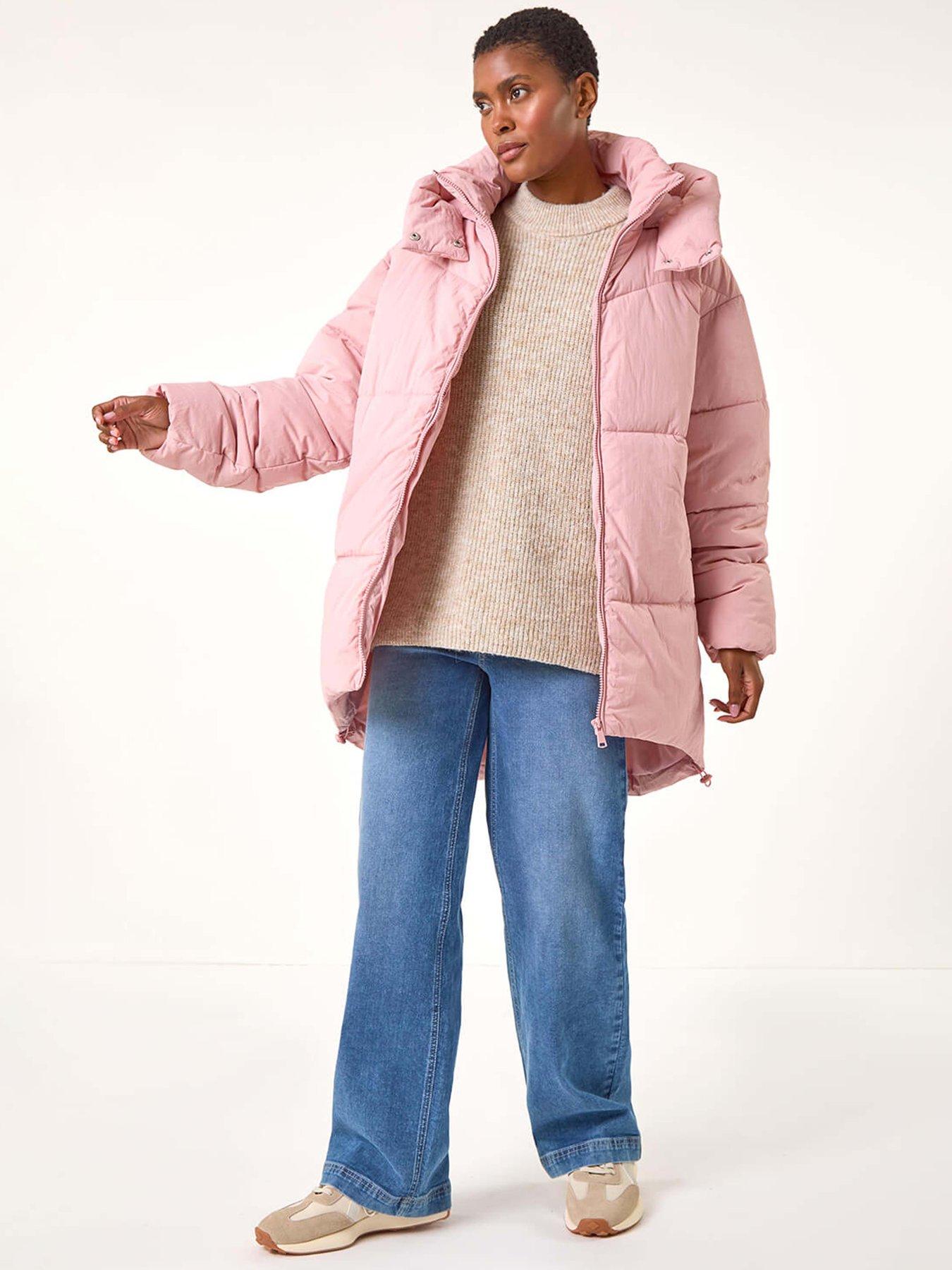 Pink hooded coat hotsell