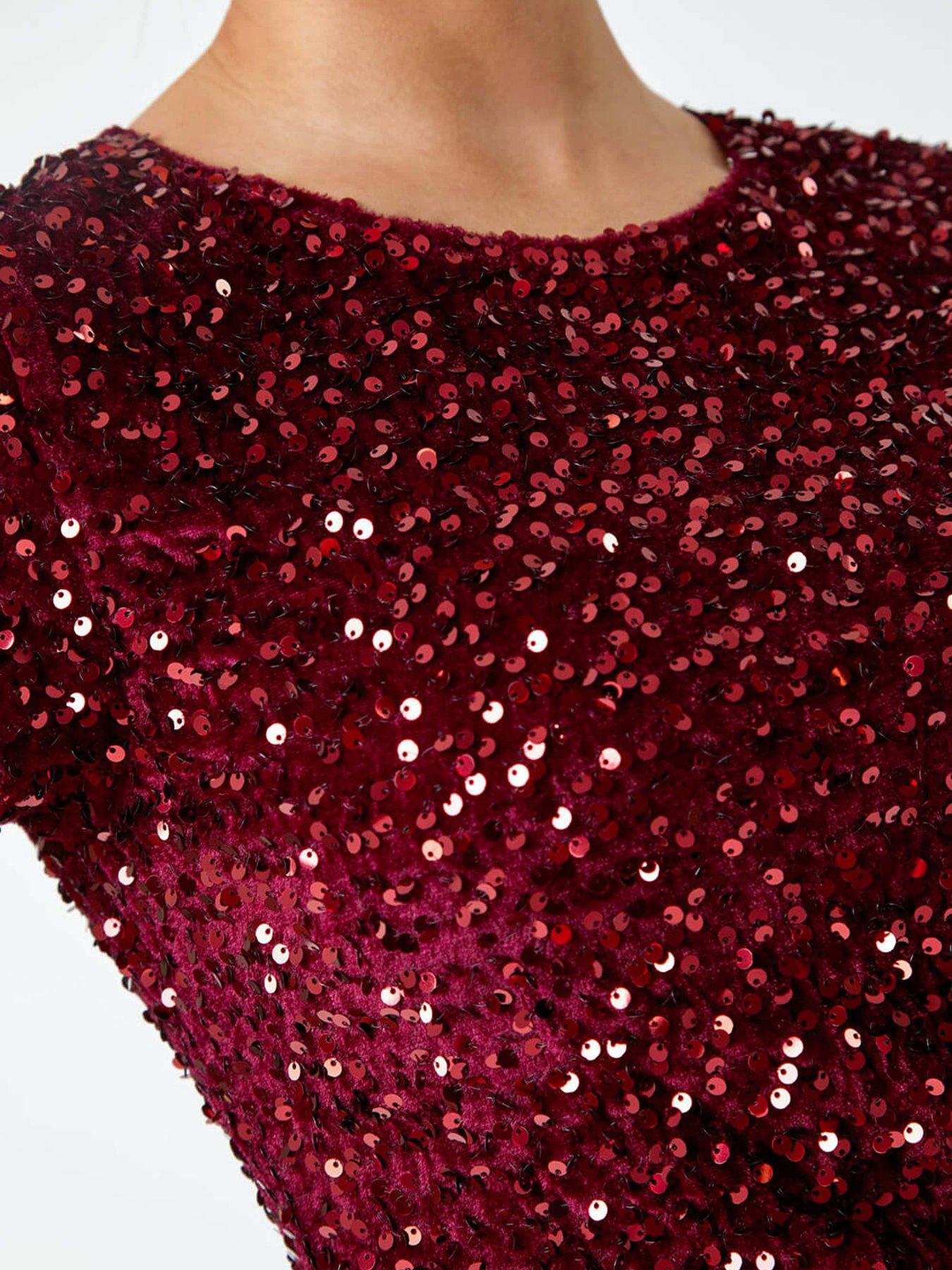 short glitter homecoming dresses Sandy Glitter Floral Maxi Dress-Wine wine red / Medium main image 0