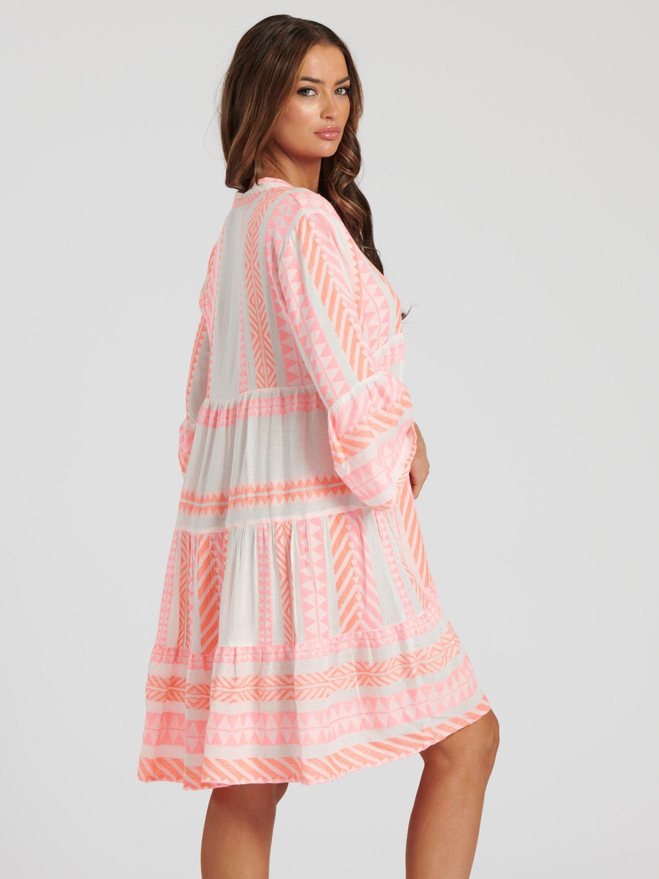 KIDS FRILL HEM TIERED DRESS 12-14 SOUTH BEACH SUNRISE main image 1