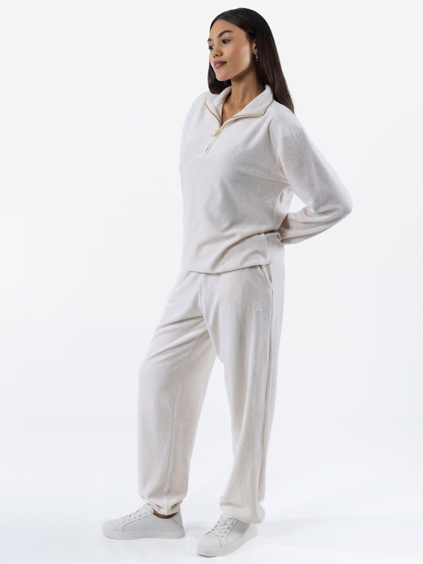 Image 3 of 5 of Juicy Couture Velour Elasticated Joggers - Beige