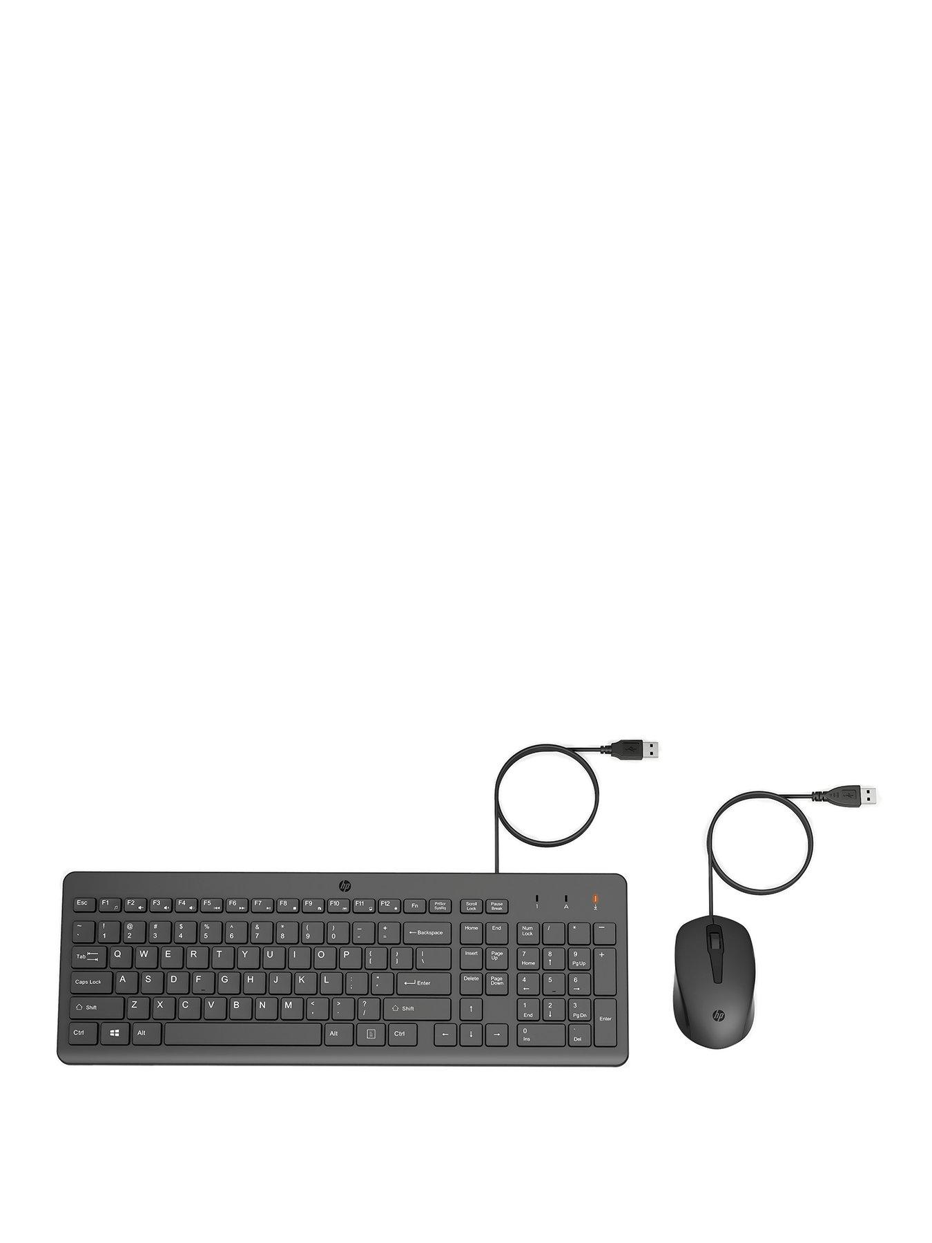 Image 1 of 8 of HP 150 Wired Mouse &amp; Keyboard Combo - &nbsp; Ergonomically Designed - &nbsp;Quiet Performance &nbsp;- Black