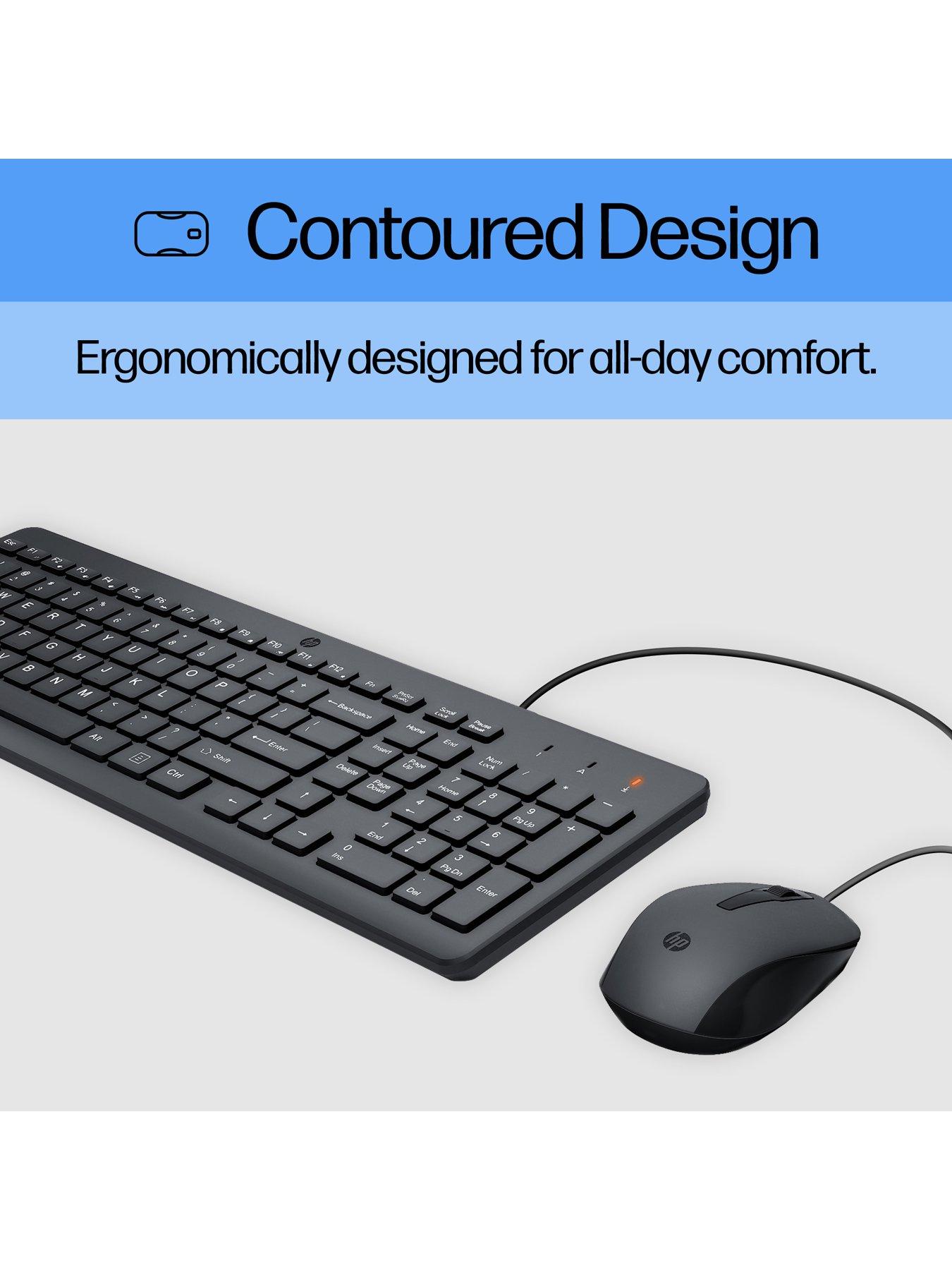 Image 4 of 8 of HP 150 Wired Mouse &amp; Keyboard Combo - &nbsp; Ergonomically Designed - &nbsp;Quiet Performance &nbsp;- Black