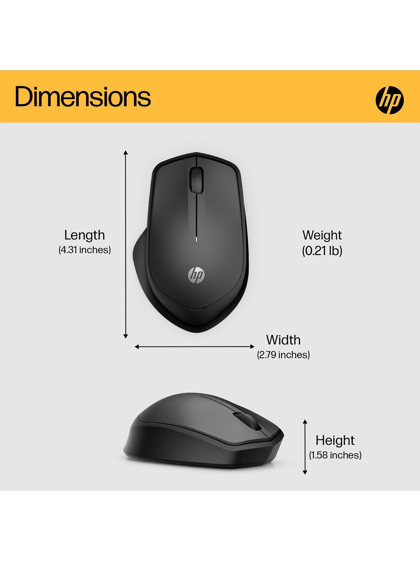 Image 6 of 8 of HP 280 Silent PC Wireless Mouse - Comfortable &amp; Ergonomic Design - 90% Noise Reduction - Up to 18 Months Battery &nbsp;- &nbsp;Black