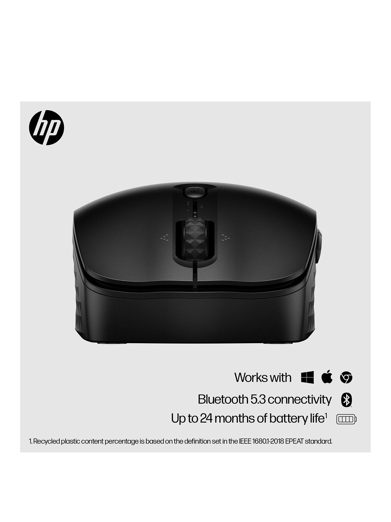 Image 3 of 8 of HP 420 Programmable Wireless Mouse - 6 Programmable Buttons - Multi-Surface Sensor - &nbsp;Chrome | PC | Mac - Up to 24 Months Battery - &nbsp;Black