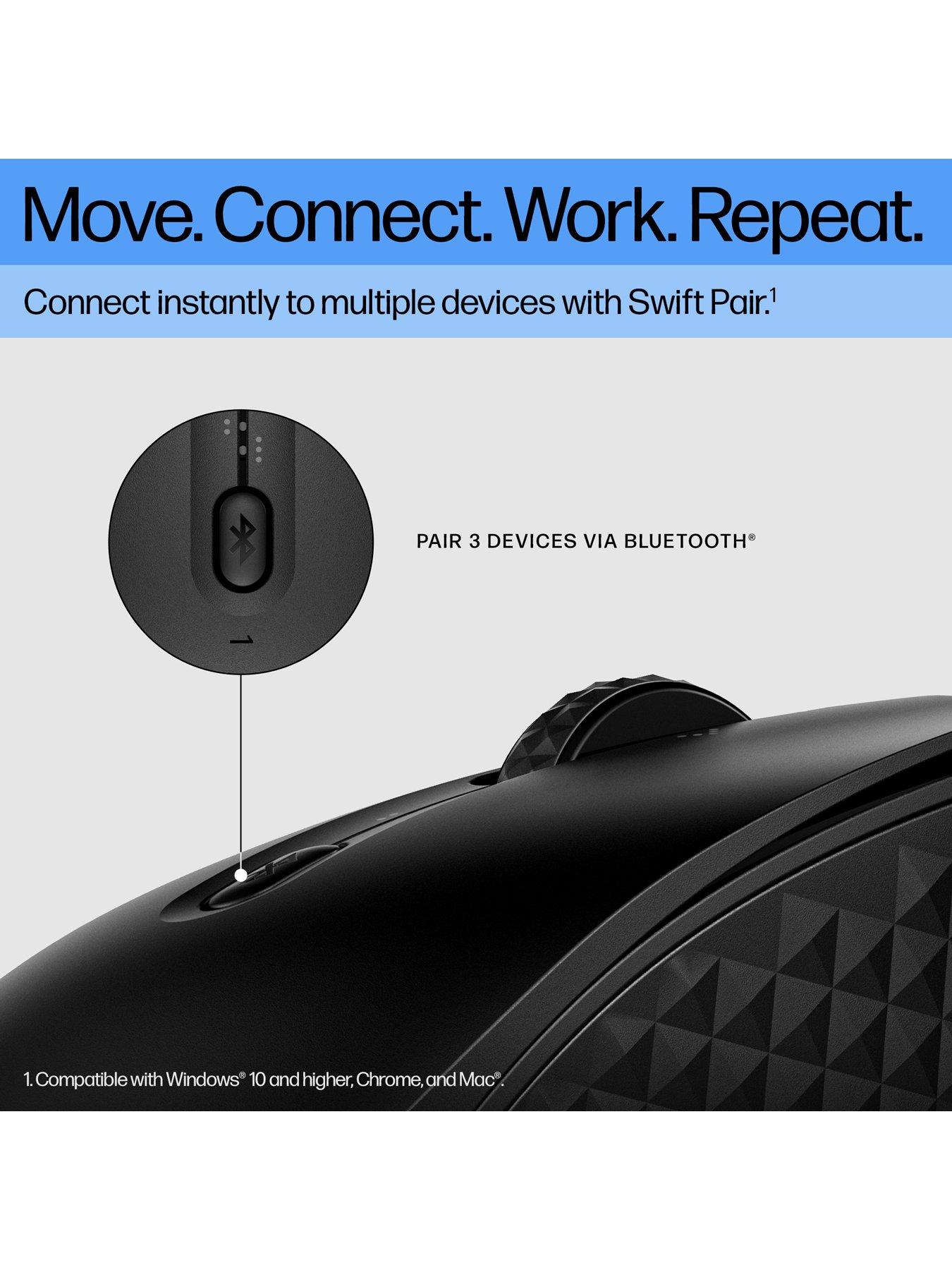 Image 4 of 8 of HP 420 Programmable Wireless Mouse - 6 Programmable Buttons - Multi-Surface Sensor - &nbsp;Chrome | PC | Mac - Up to 24 Months Battery - &nbsp;Black