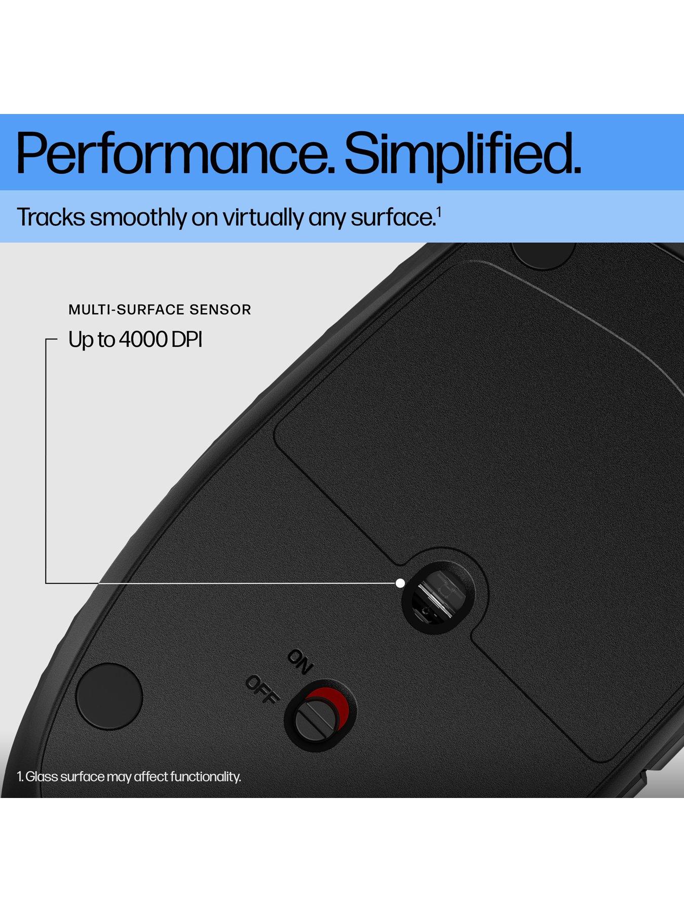 Image 5 of 8 of HP 420 Programmable Wireless Mouse - 6 Programmable Buttons - Multi-Surface Sensor - &nbsp;Chrome | PC | Mac - Up to 24 Months Battery - &nbsp;Black
