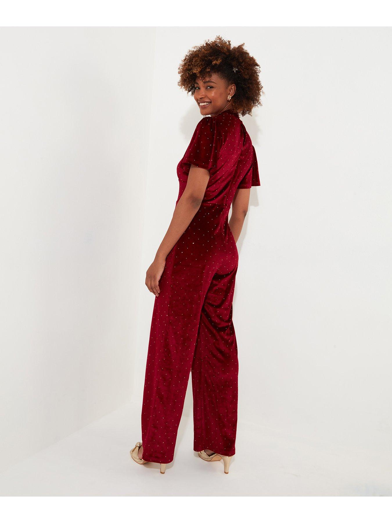 Image 4 of 5 of Joe Browns Velour Jumpsuit - Berry