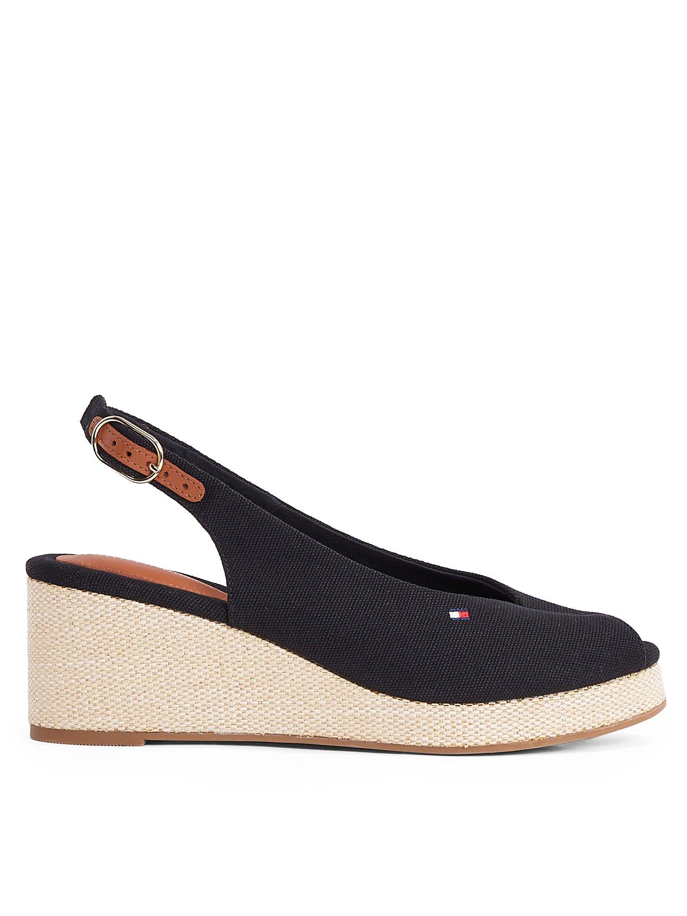 Tommy Hilfiger Slingback Espadrille Wedge - Black