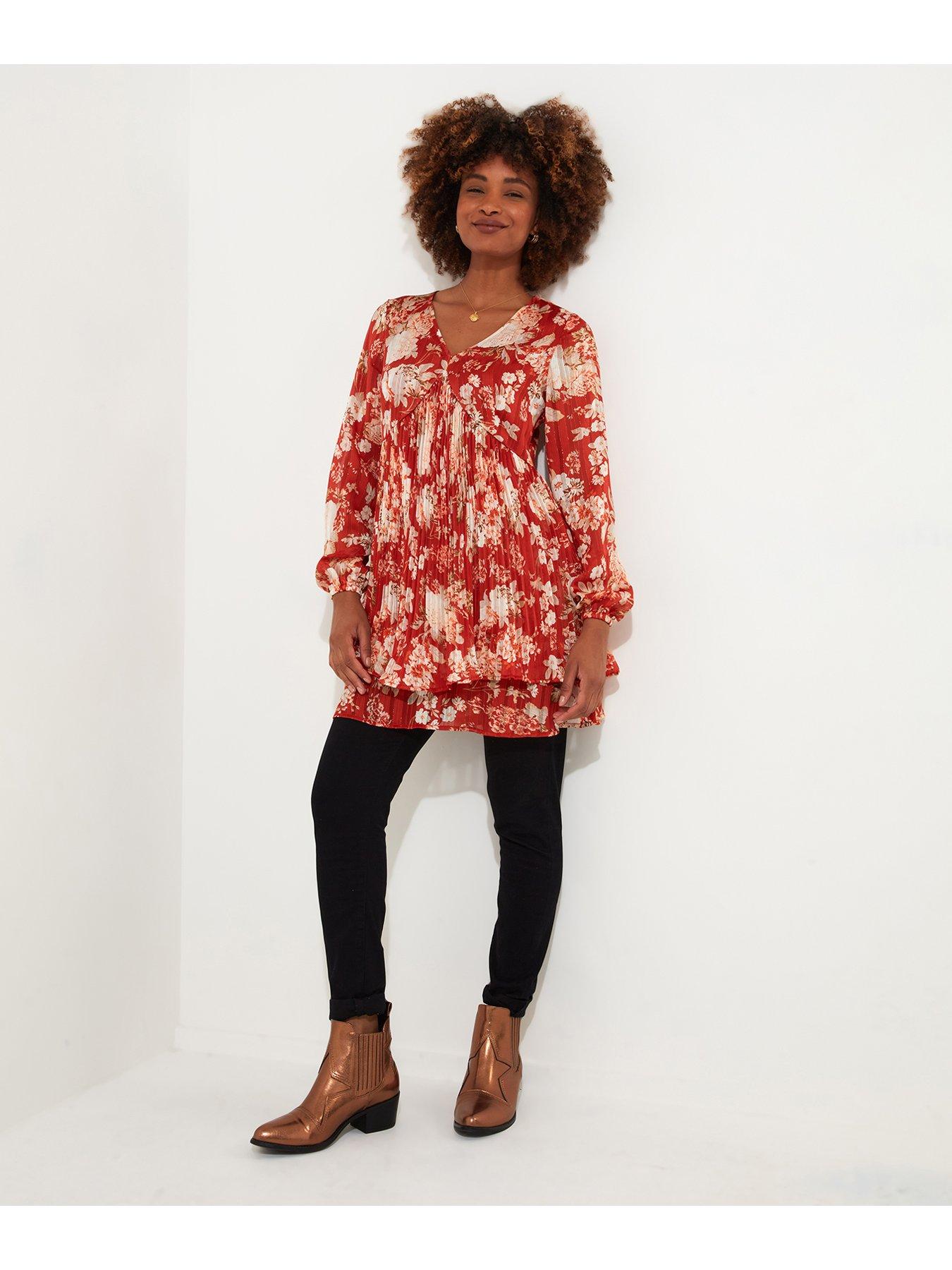Image 4 of 6 of Joe Browns Perfectly Plisse Tunic  - Burnt Orange