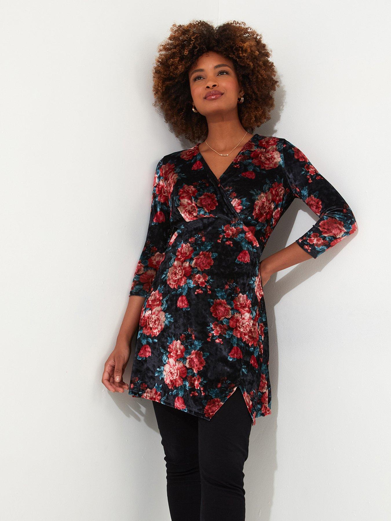 undefined Favourite Festive Crushed Velour Tunic  - Navy
