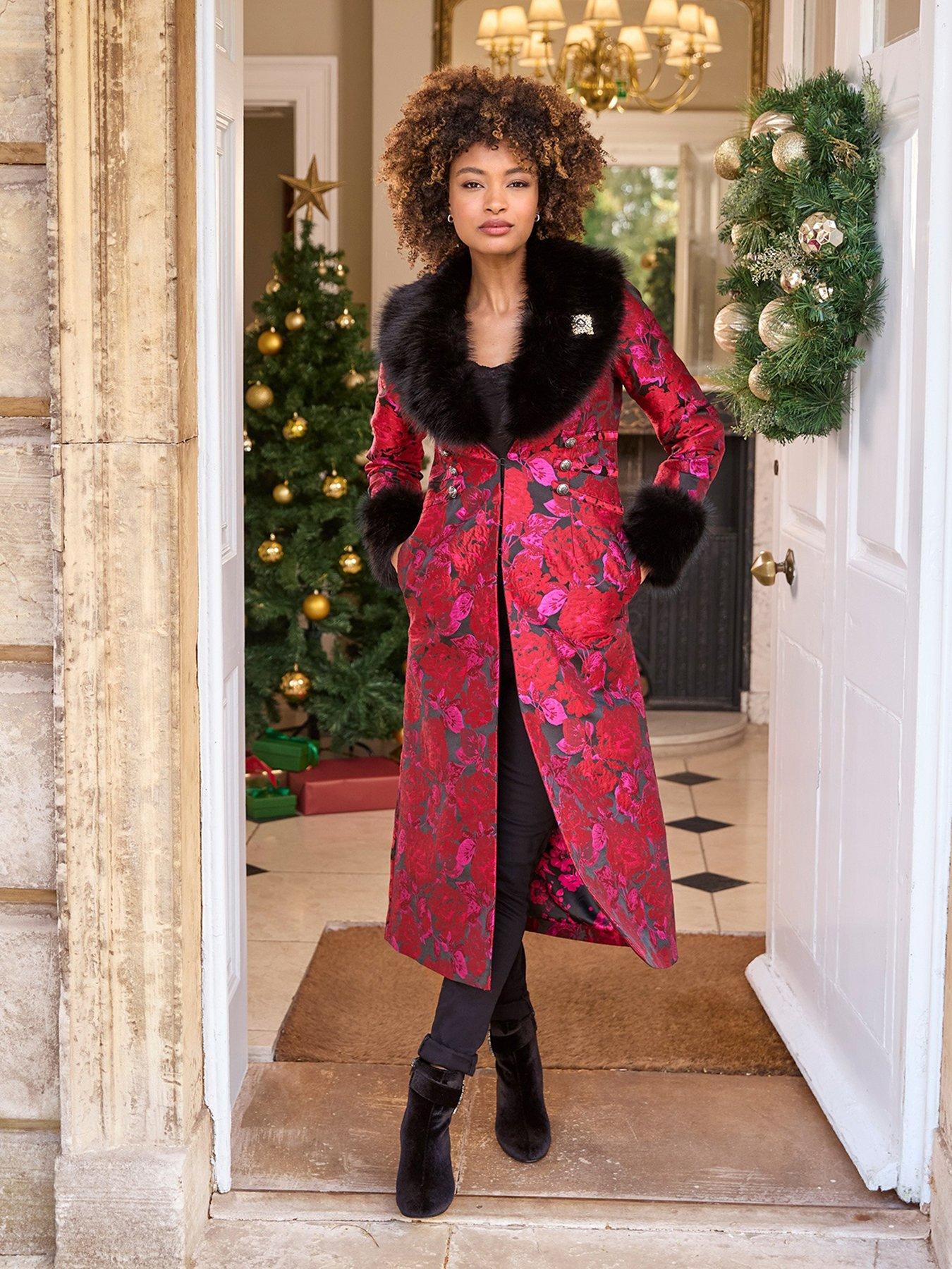Womens burgundy winter coat sales