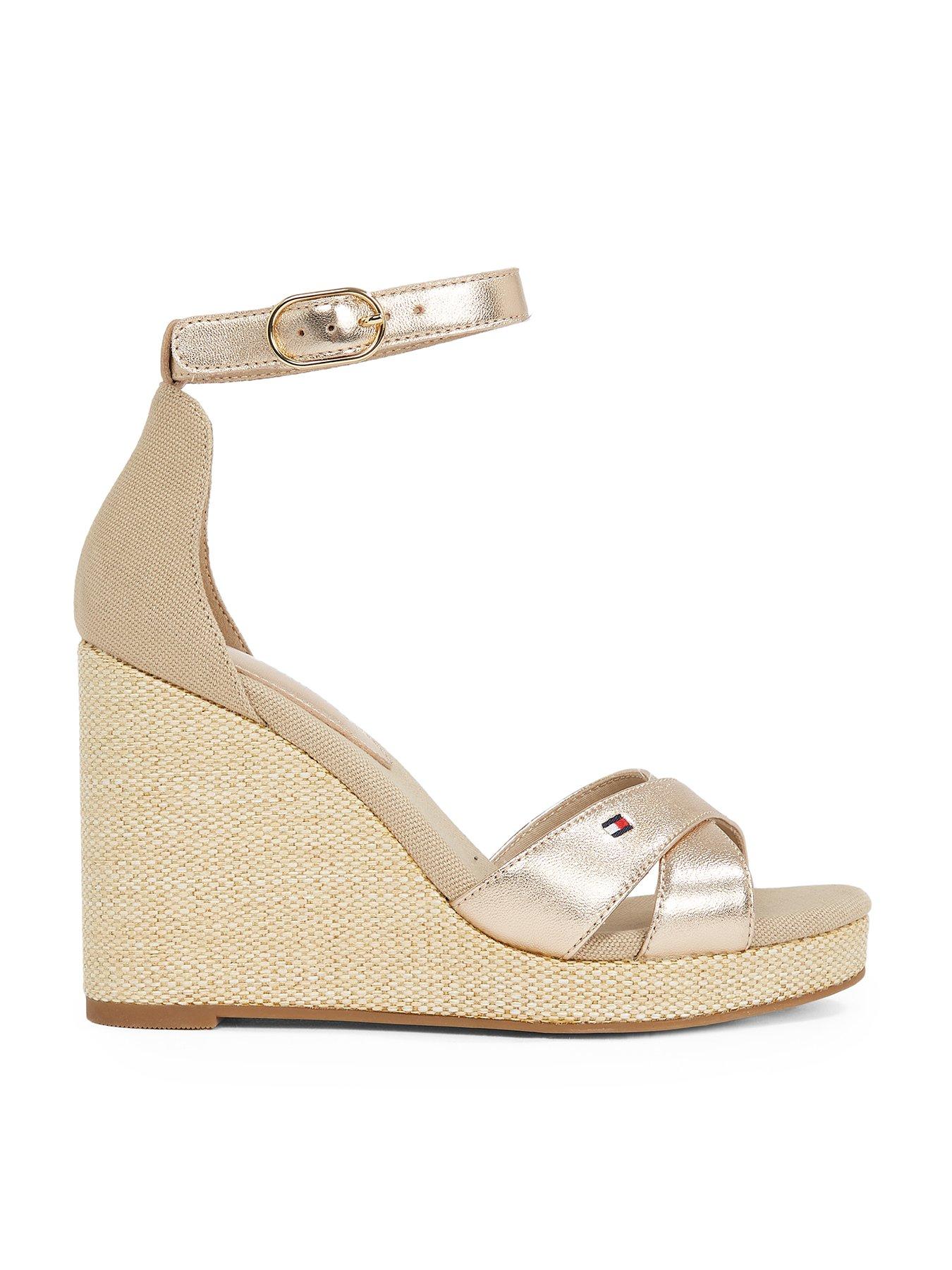undefined Metallic High Wedge Espadrille - Gold