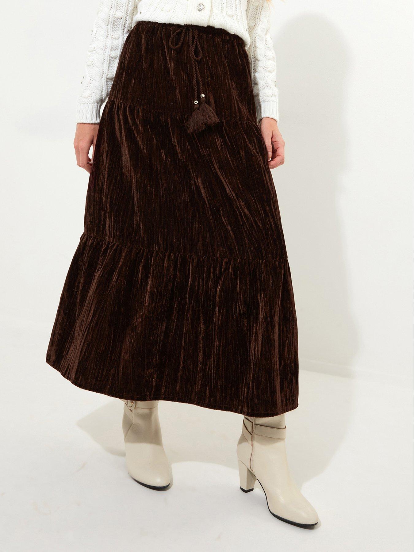 Image 3 of 5 of Joe Browns Remarkable Velour Tiered Skirt - Purple