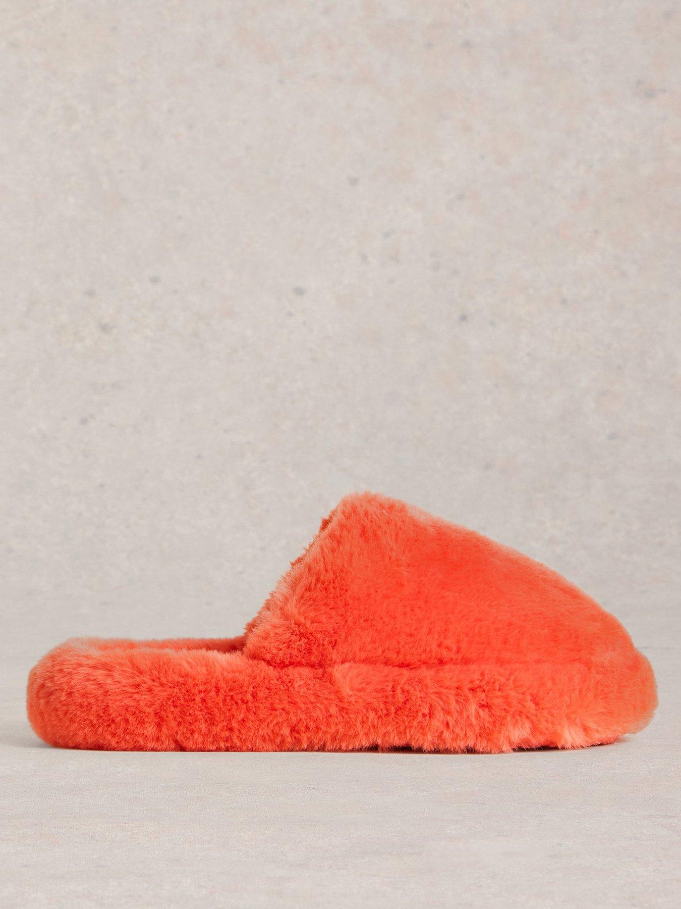 undefined Faux Fur Mule Slipper - Orange
