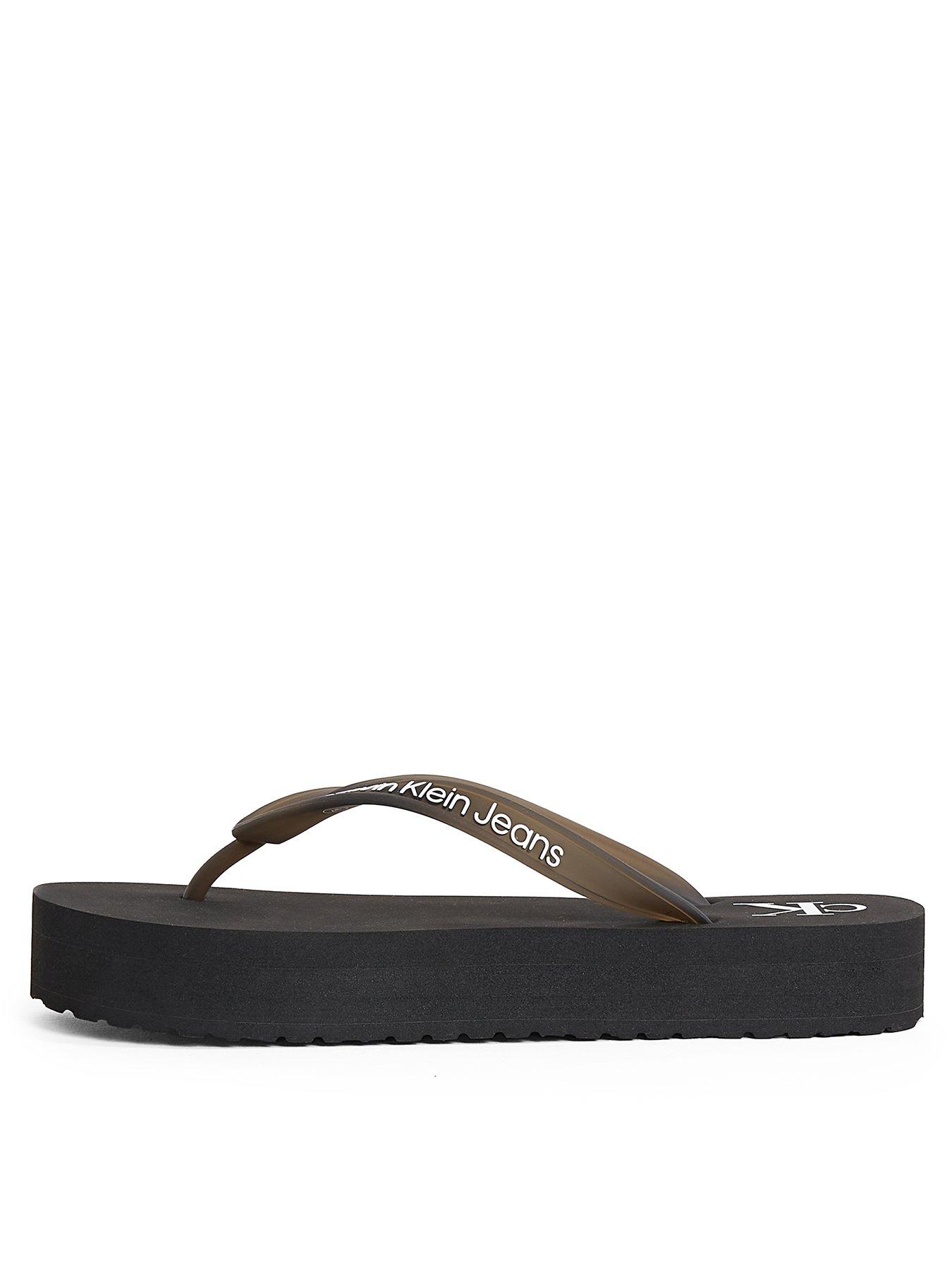 Image 1 of 5 of Calvin Klein Jeans Flatform Logo Flip-Flop - Black