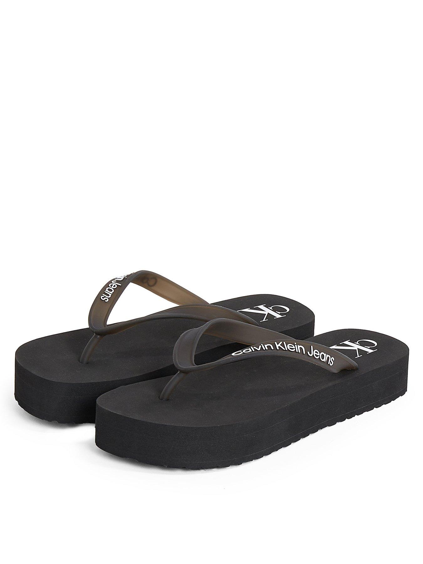 Image 2 of 5 of Calvin Klein Jeans Flatform Logo Flip-Flop - Black