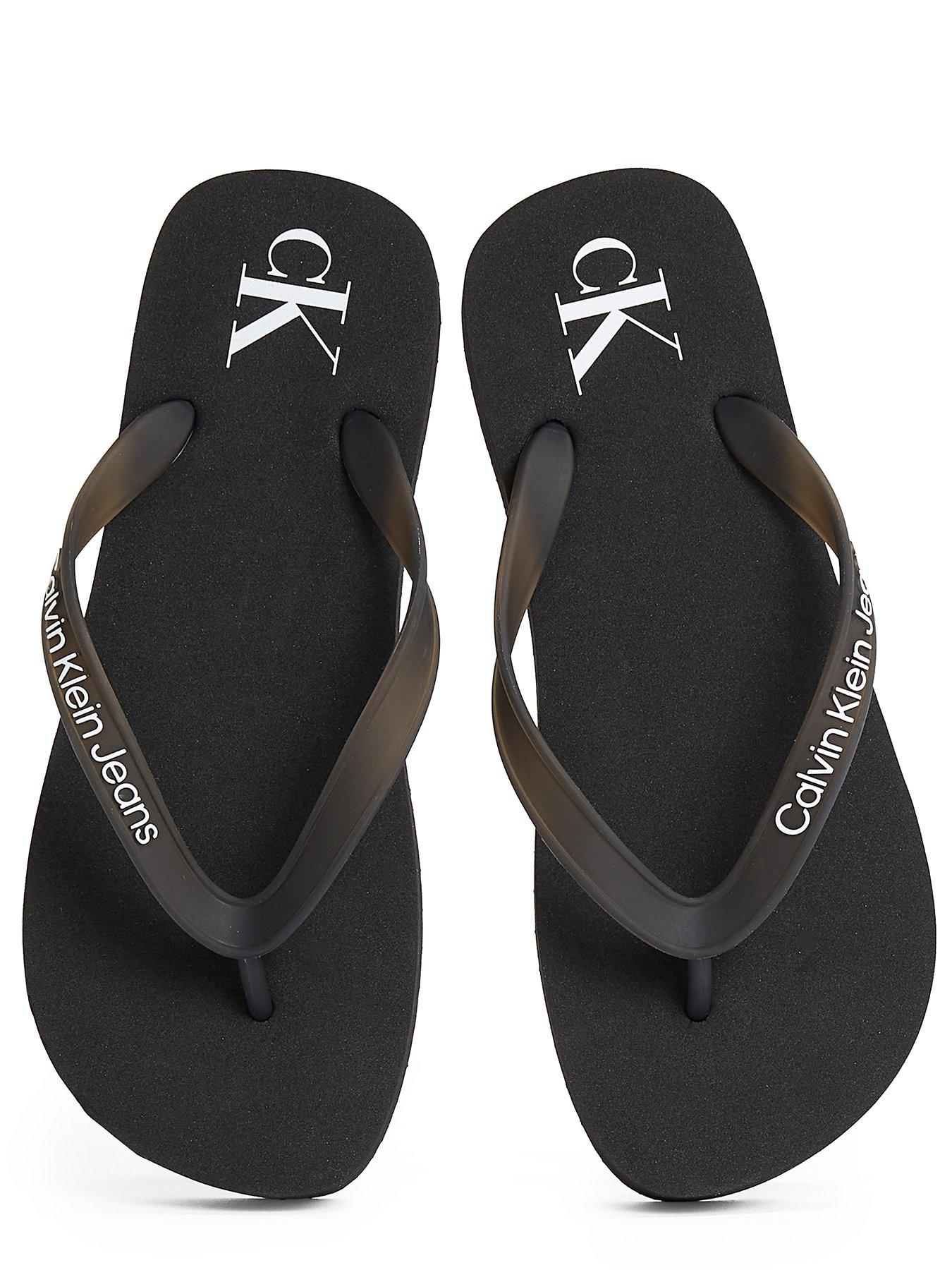 Image 4 of 5 of Calvin Klein Jeans Flatform Logo Flip-Flop - Black