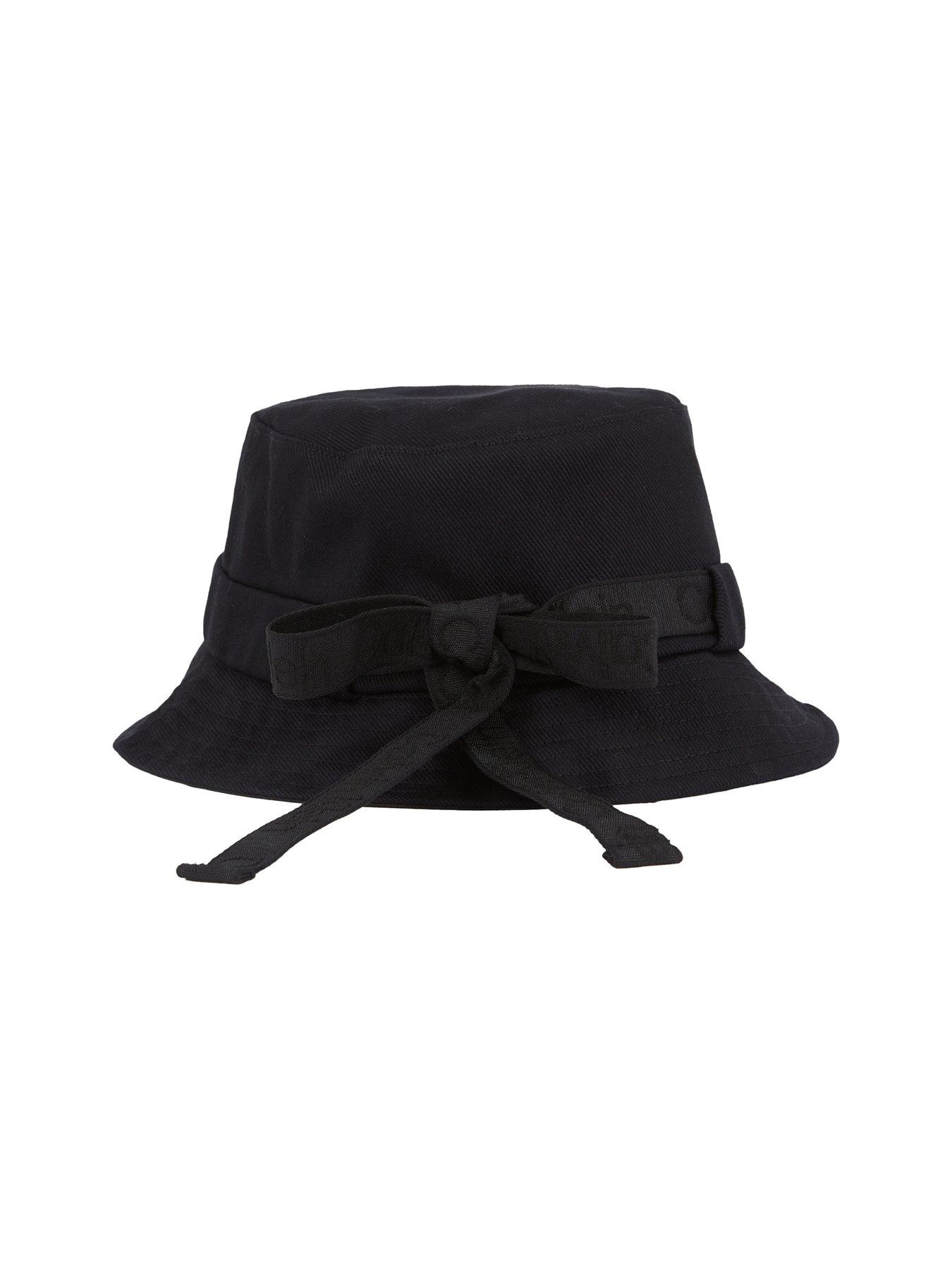 Image 2 of 3 of Calvin Klein Back Tie Cotton Twill Bucket Hat - Black