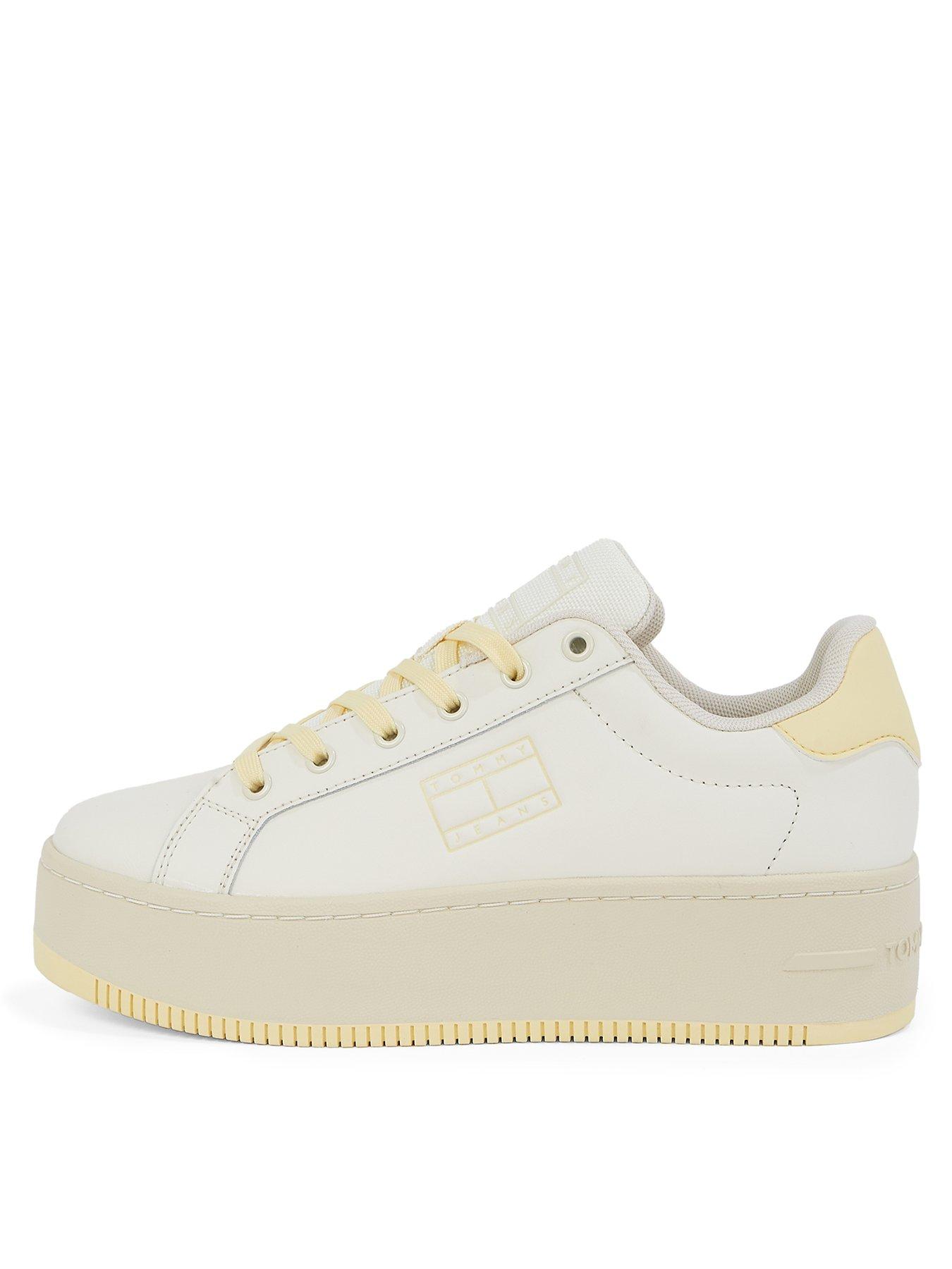undefined Flatform Logo Trainers - White/Yellow