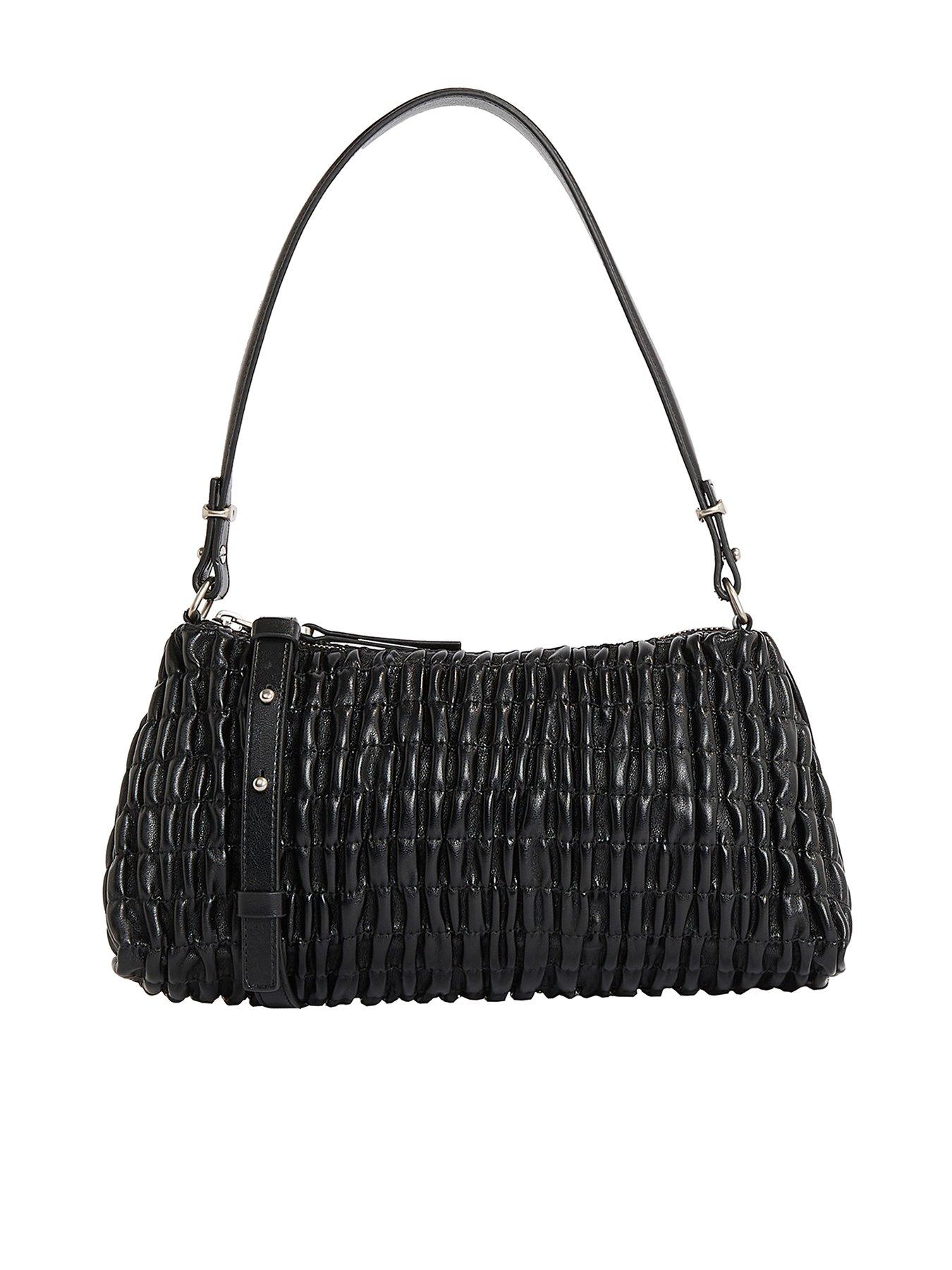 undefined Rouched Shoulder Bag - Black