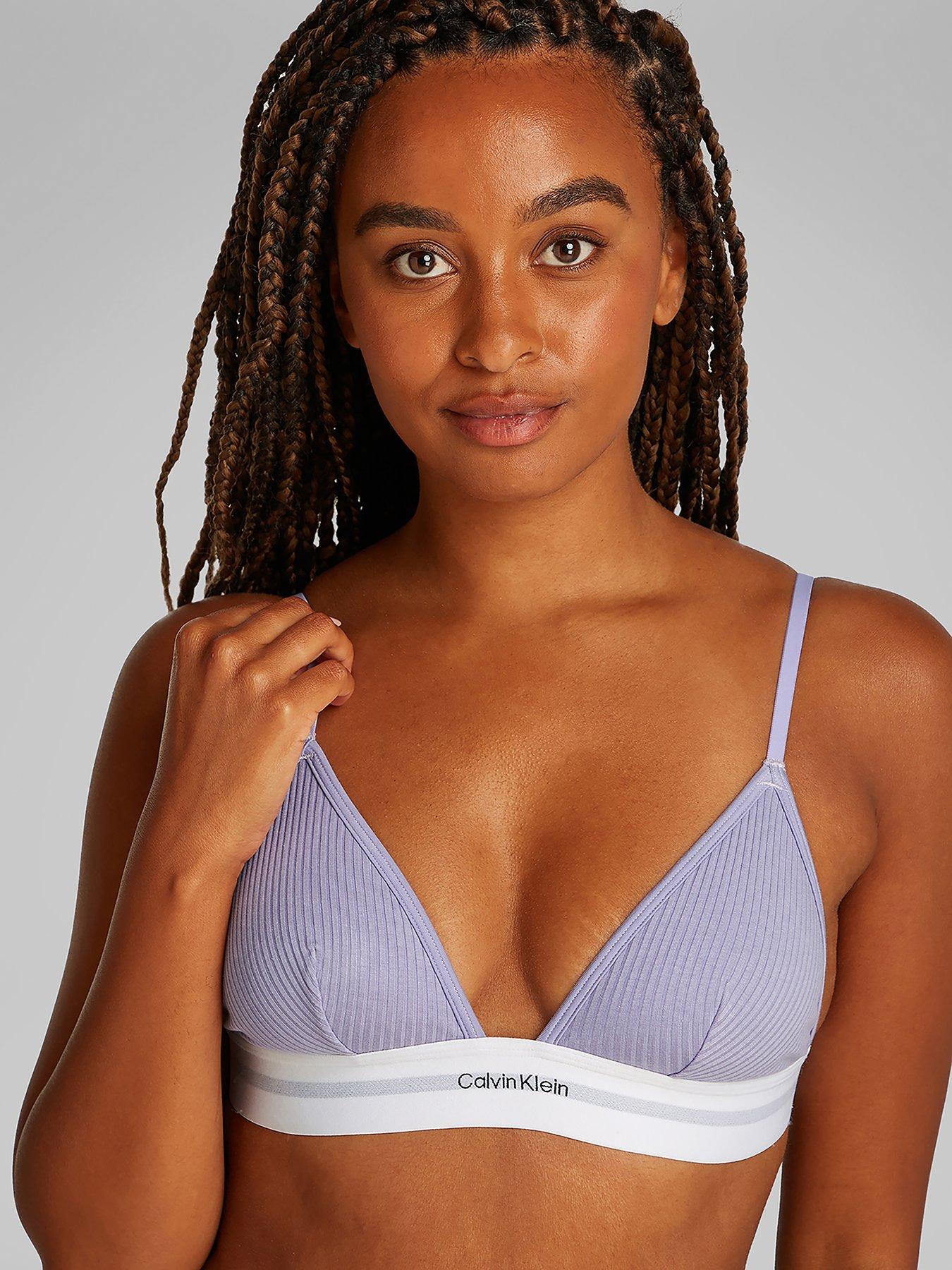 undefined Modal Rib Unlined Triangle Bralette - Purple