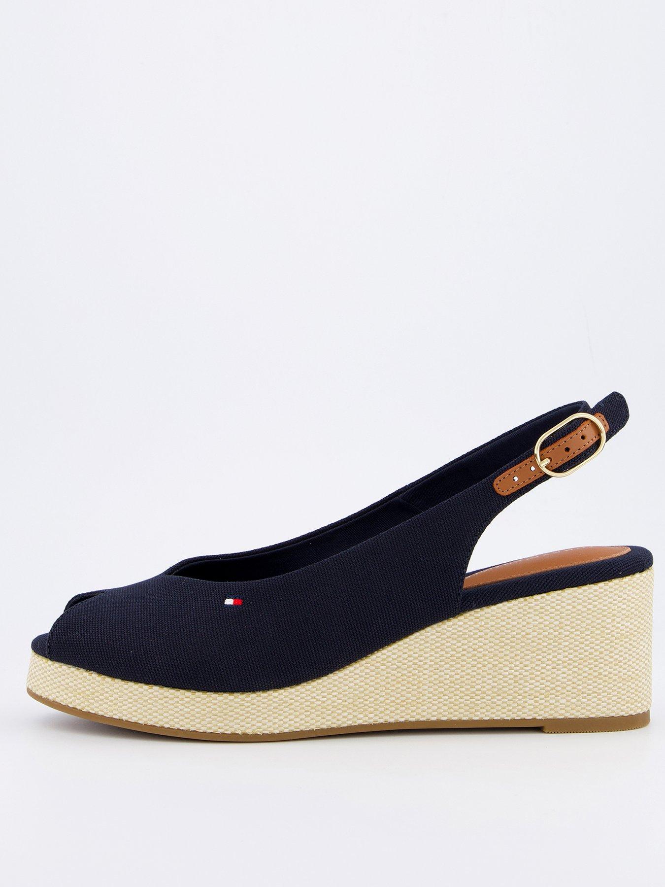 undefined Slingback Espadrille Wedge - Navy