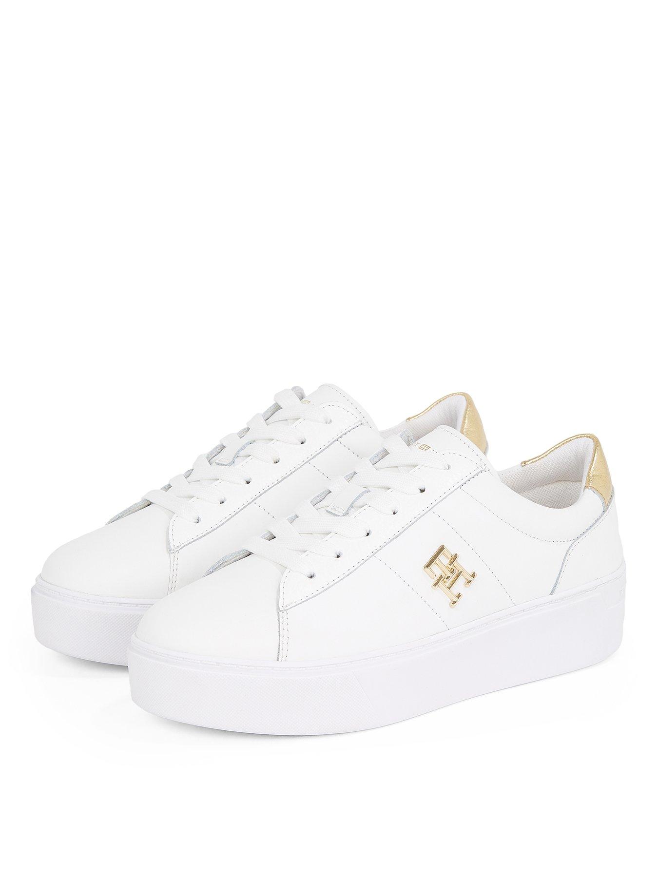 Image 2 of 5 of Tommy Hilfiger Platform Court Metallic Trainer - White