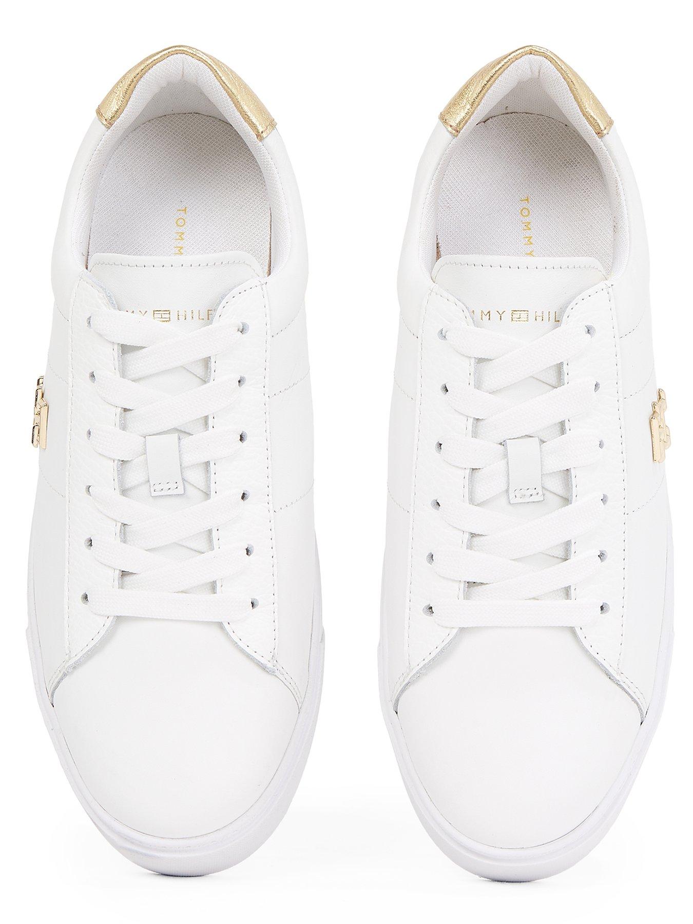 Image 4 of 5 of Tommy Hilfiger Platform Court Metallic Trainer - White