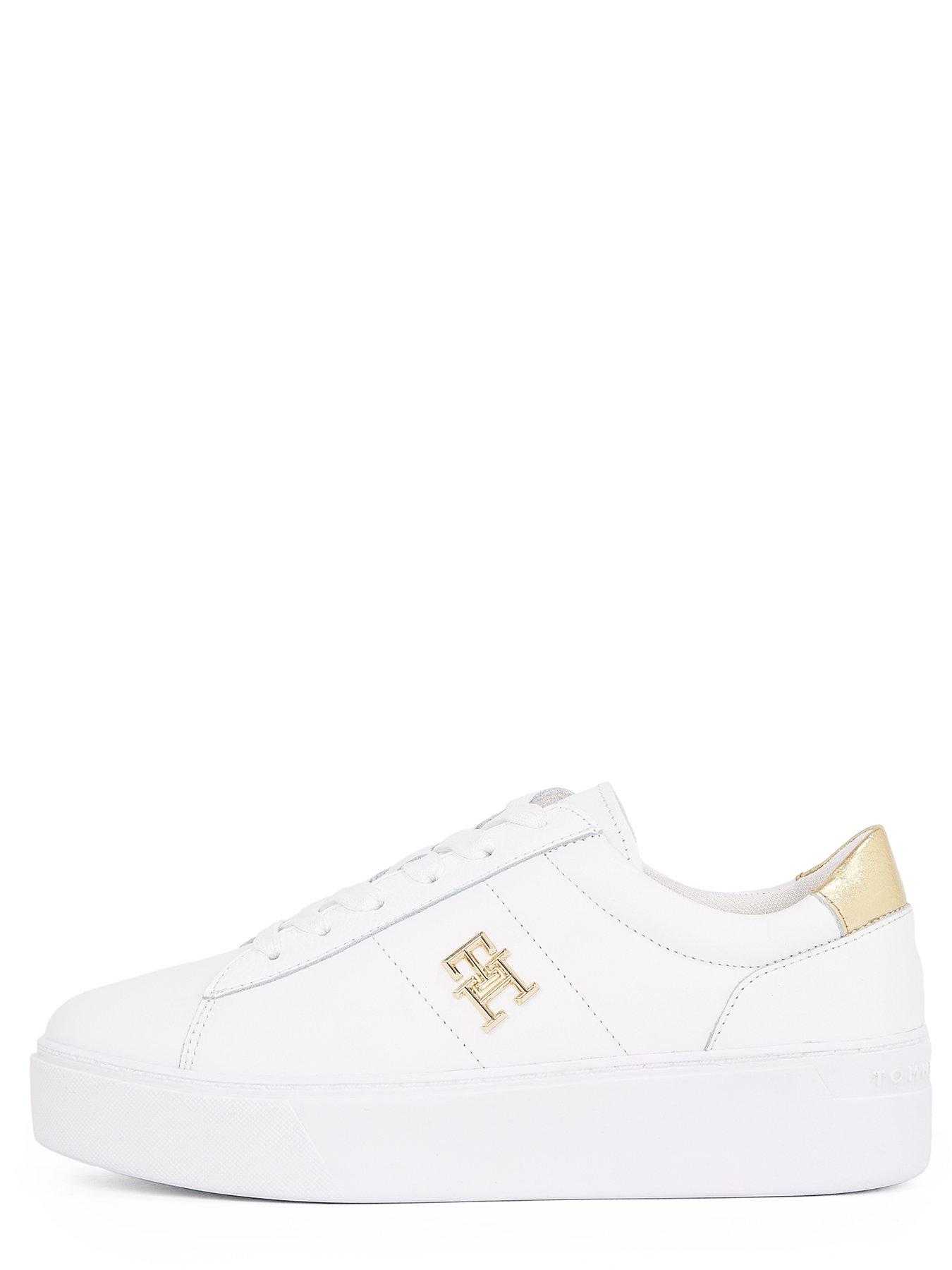 Image 5 of 5 of Tommy Hilfiger Platform Court Metallic Trainer - White