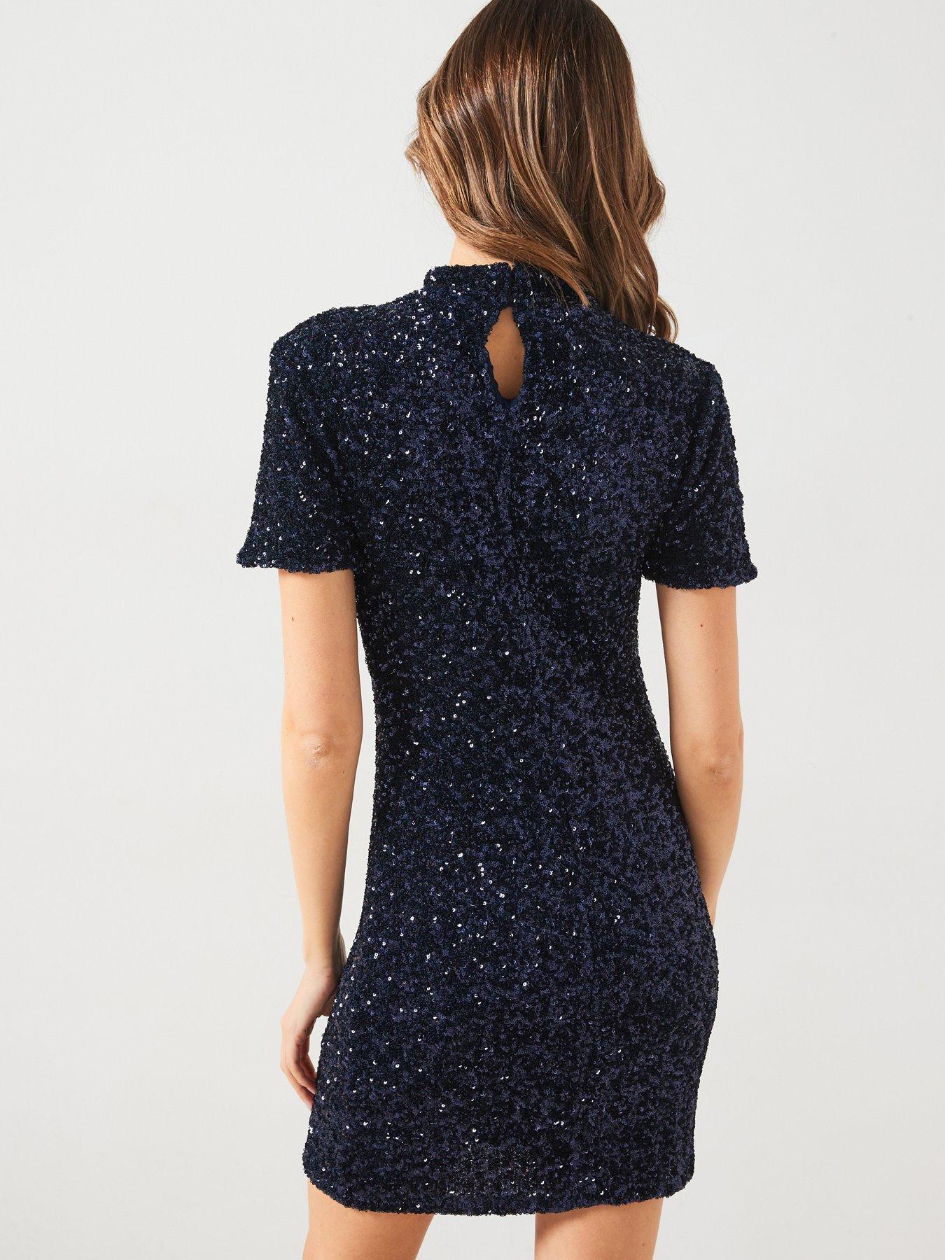 mango blue mini dress MANGO One Shoulder Bow Detail Mini Dress