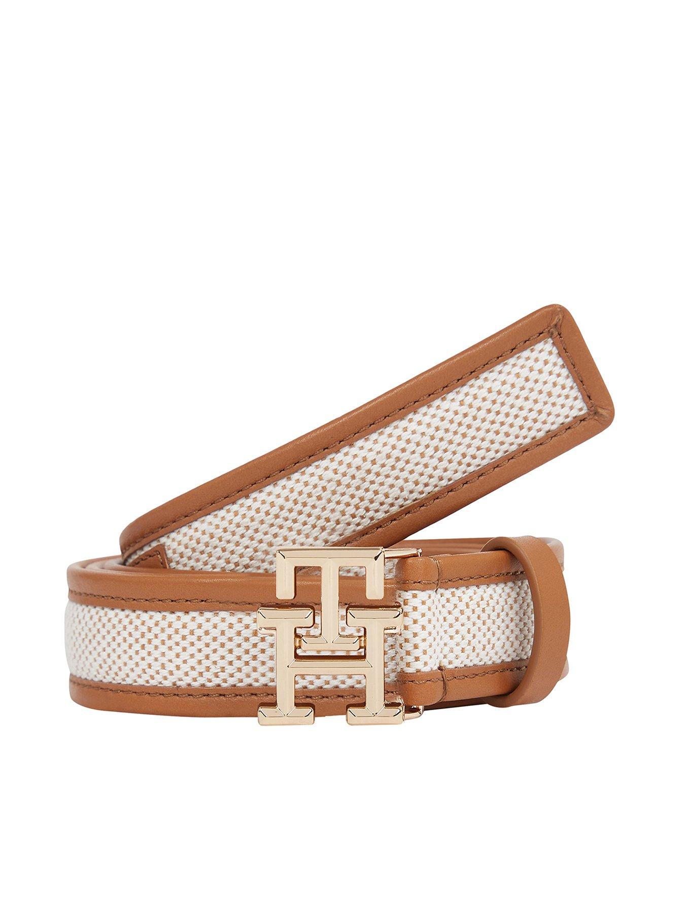 undefined Logo Buckle Canvas Belt - Brown