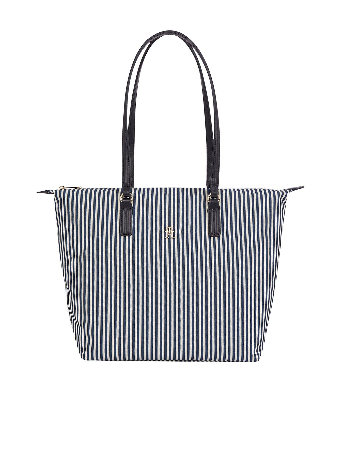 undefined Striped Summer Tote Bag - Navy