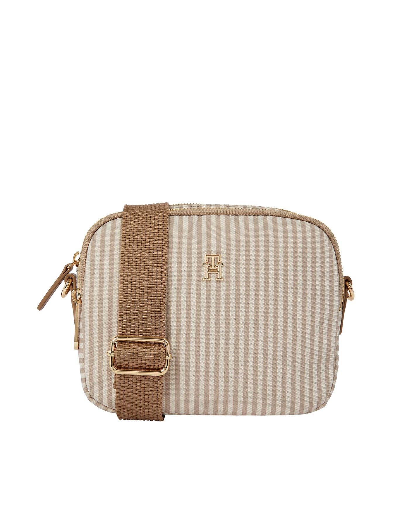 undefined Striped Camera Bag - Beige