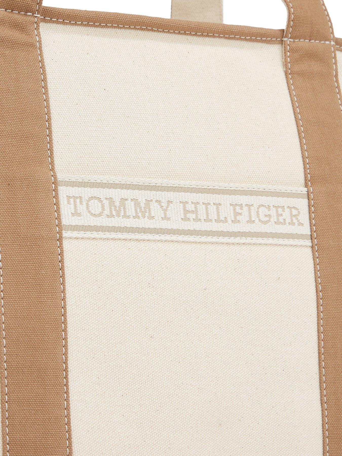 Image 3 of 4 of Tommy Hilfiger Logo Summer Canvas Tote - Beige