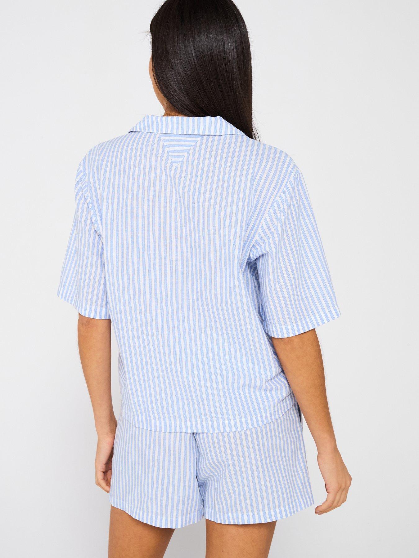 Image 2 of 6 of Tommy Hilfiger Essentials Linen Short Pyjama Set - Blue