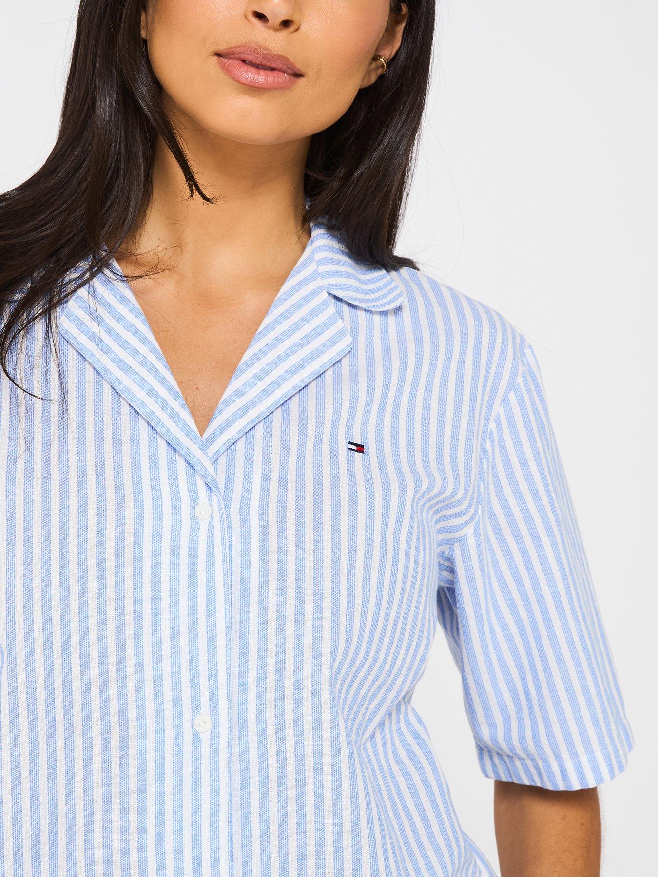 Image 4 of 6 of Tommy Hilfiger Essentials Linen Short Pyjama Set - Blue
