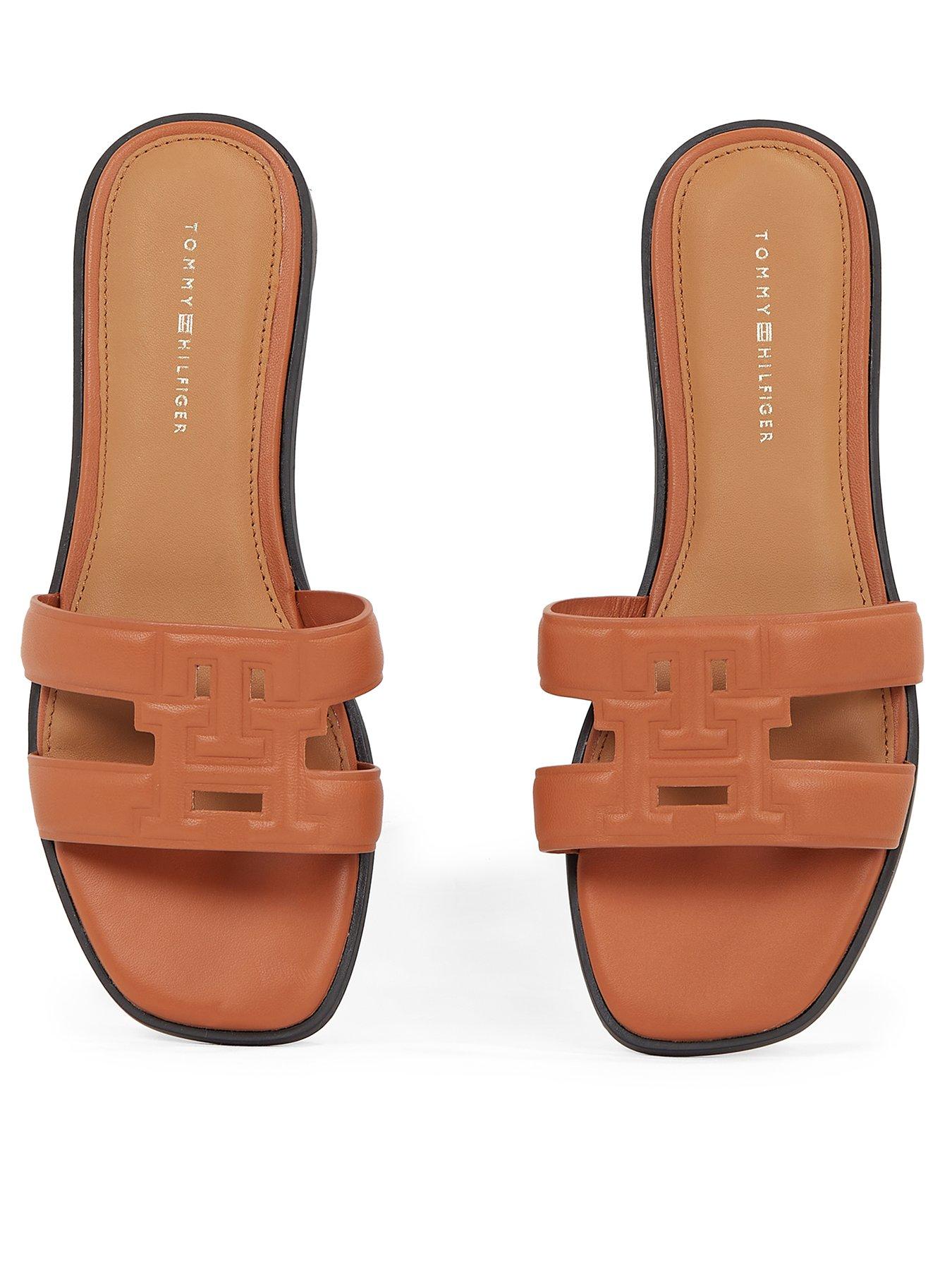 undefined Logo Strap Mule Sandals - Brown
