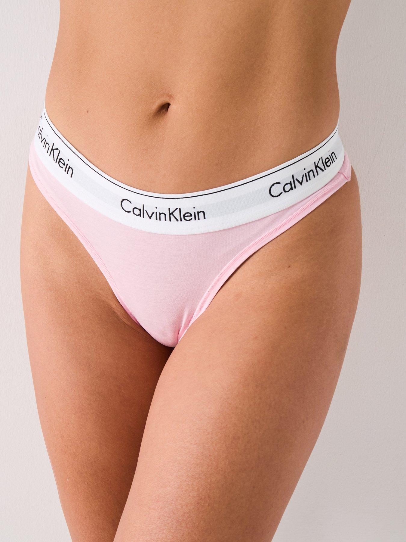 Image 1 of 6 of Calvin Klein Modern Cotton Thong - Pink