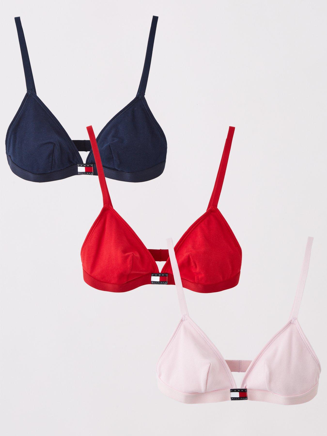 undefined 3 Pack Heritage Triangle Bralettes - Pink