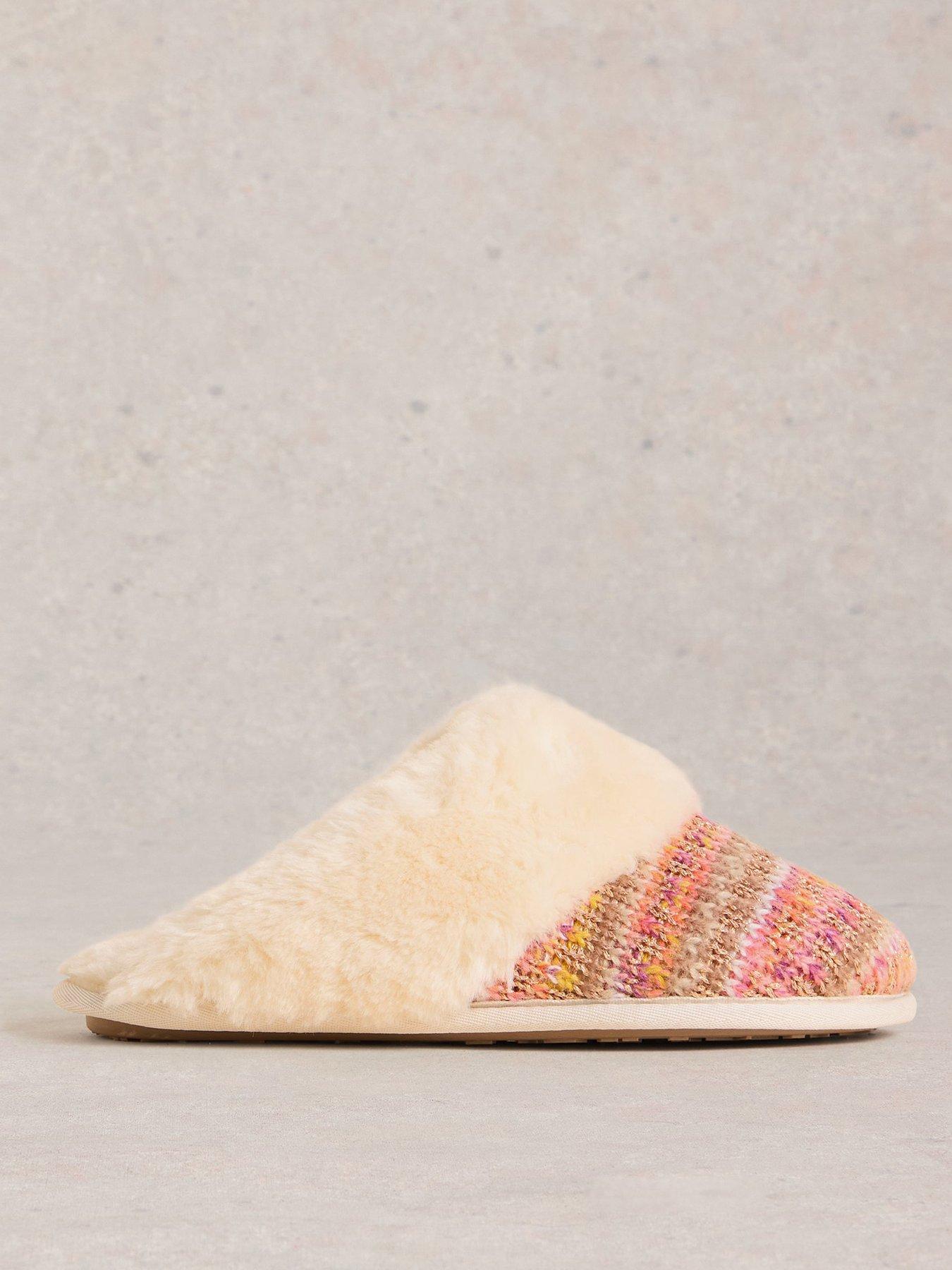 undefined Knitted Mule Slippers - Beige
