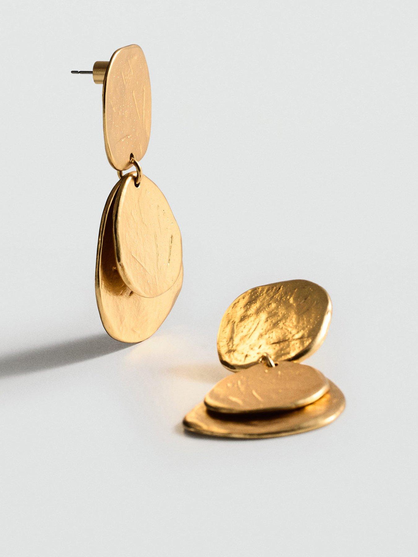 Product photograph of Mango Long Coin Earrings from very.co.uk