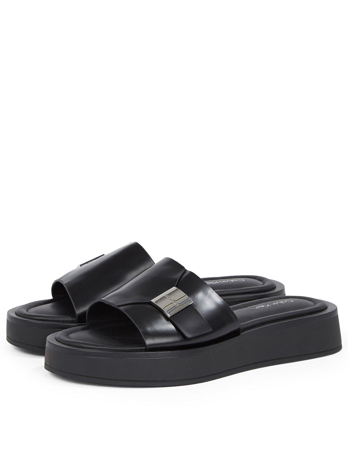 undefined Flatform Leather Sandal - Black